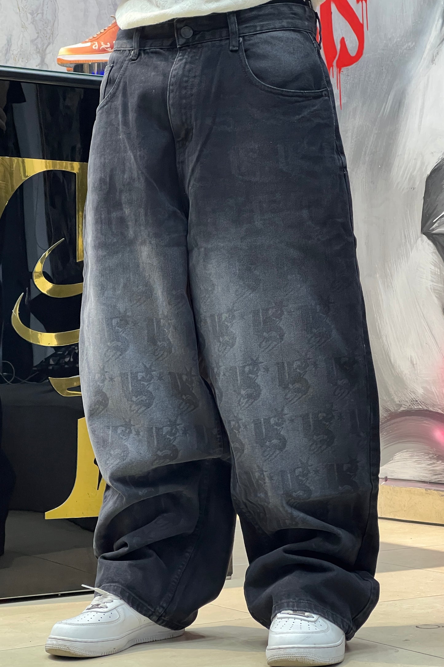 SUPPER BAGGY JEANS LASER NOIR SK