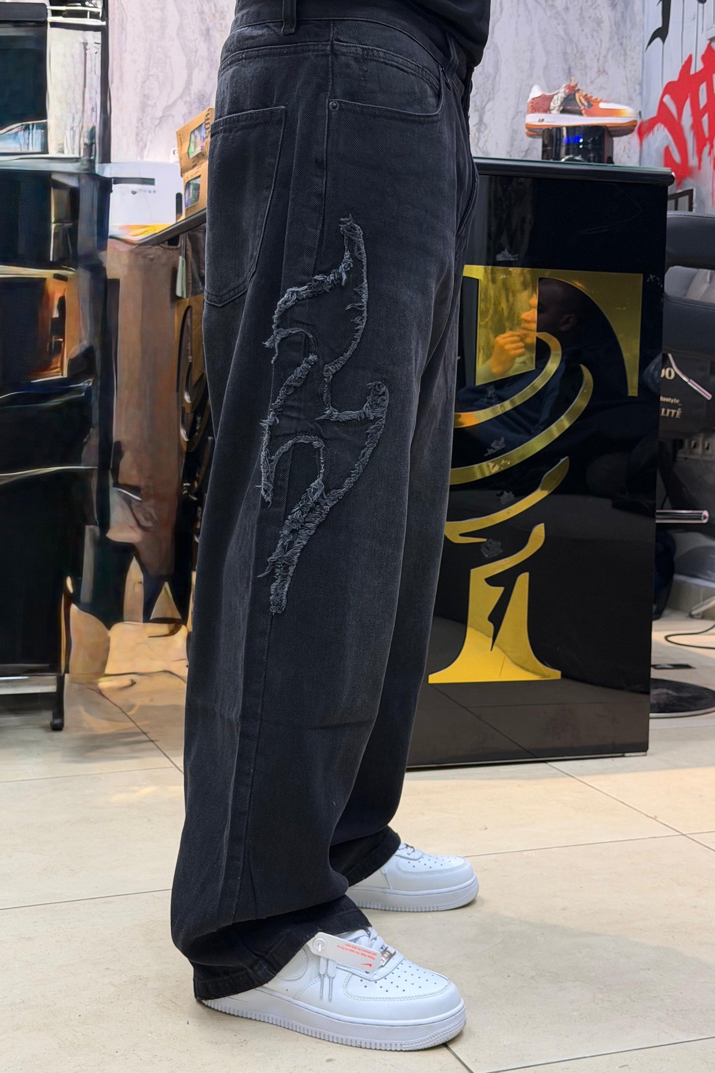 BAGGY JEANS FIRE NOIR