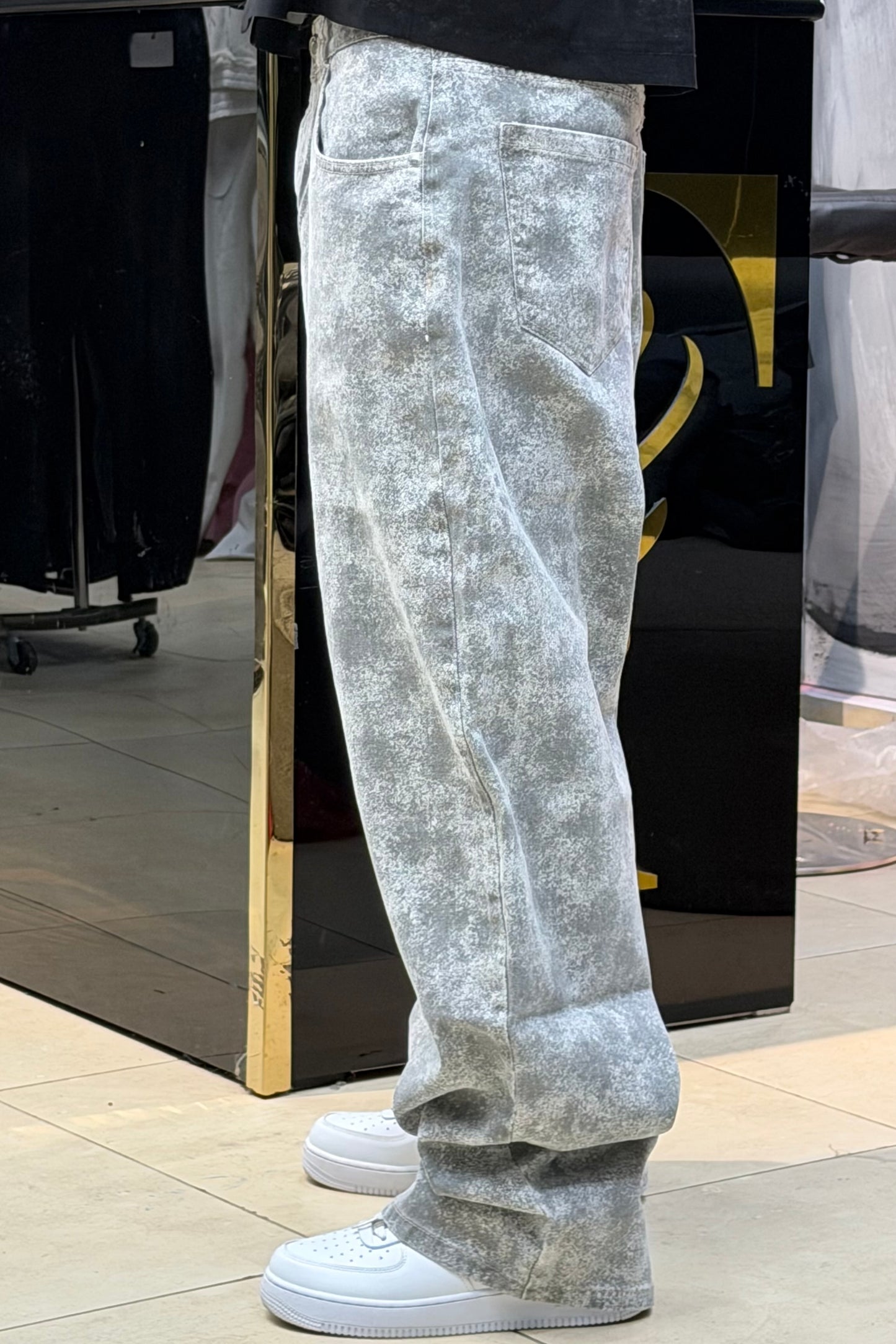 BAGGY JEANS IMPRIMÉ GRIS BEIGE SK