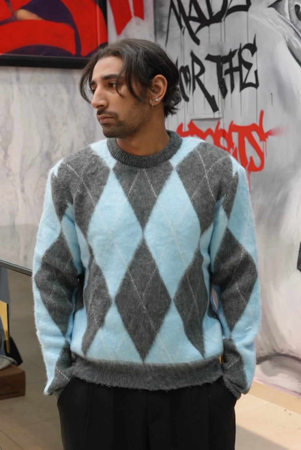 TRIKKO JACQUARD BLUE/GREY V60-19