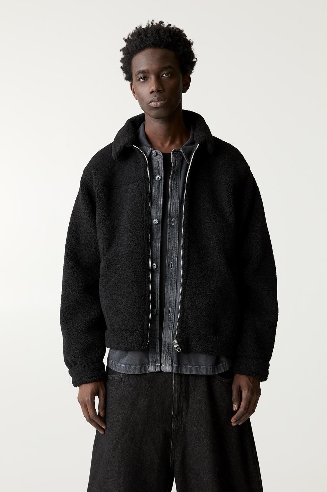 Faux shearling jacket black P&B