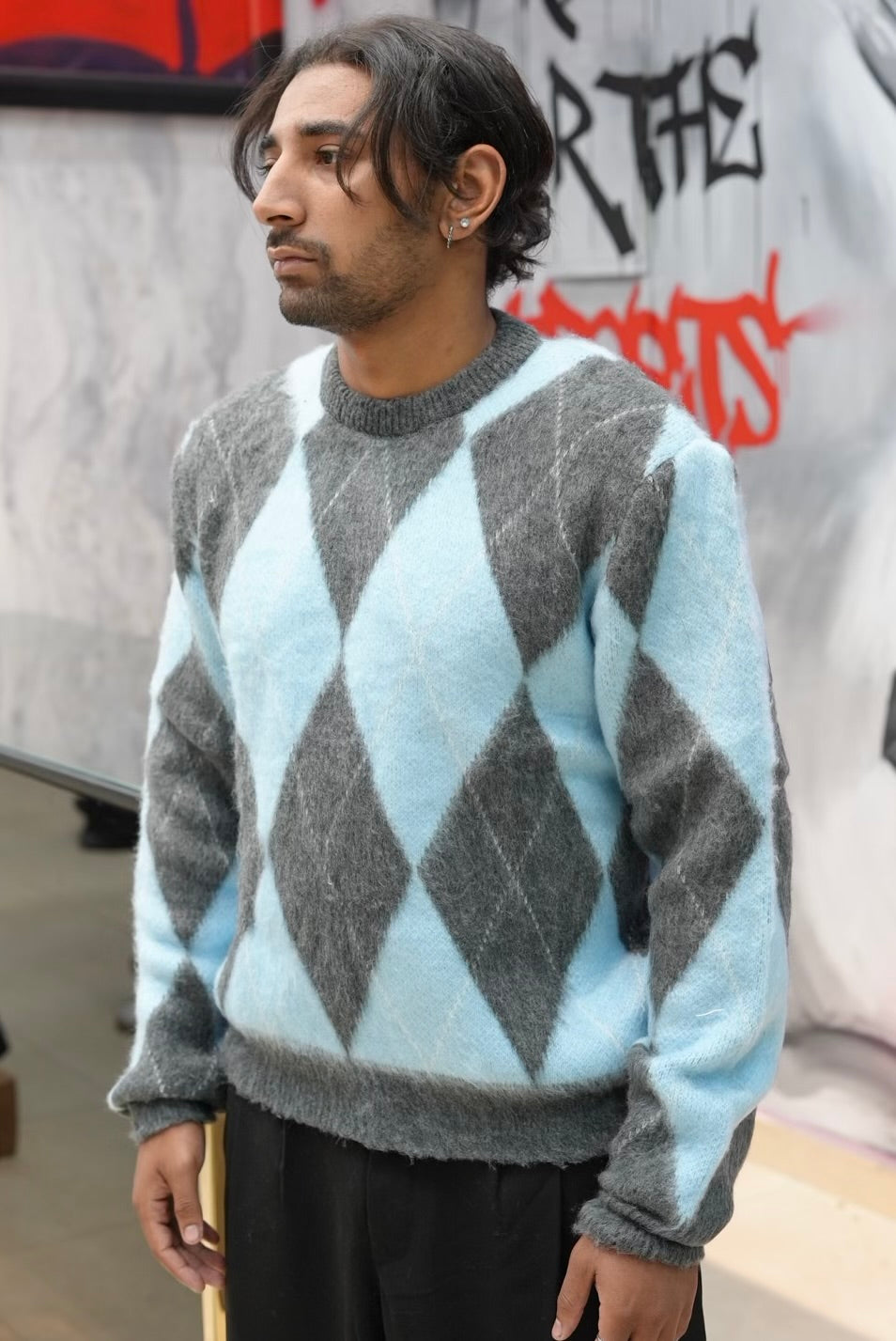 TRIKKO JACQUARD BLUE/GREY V60-19