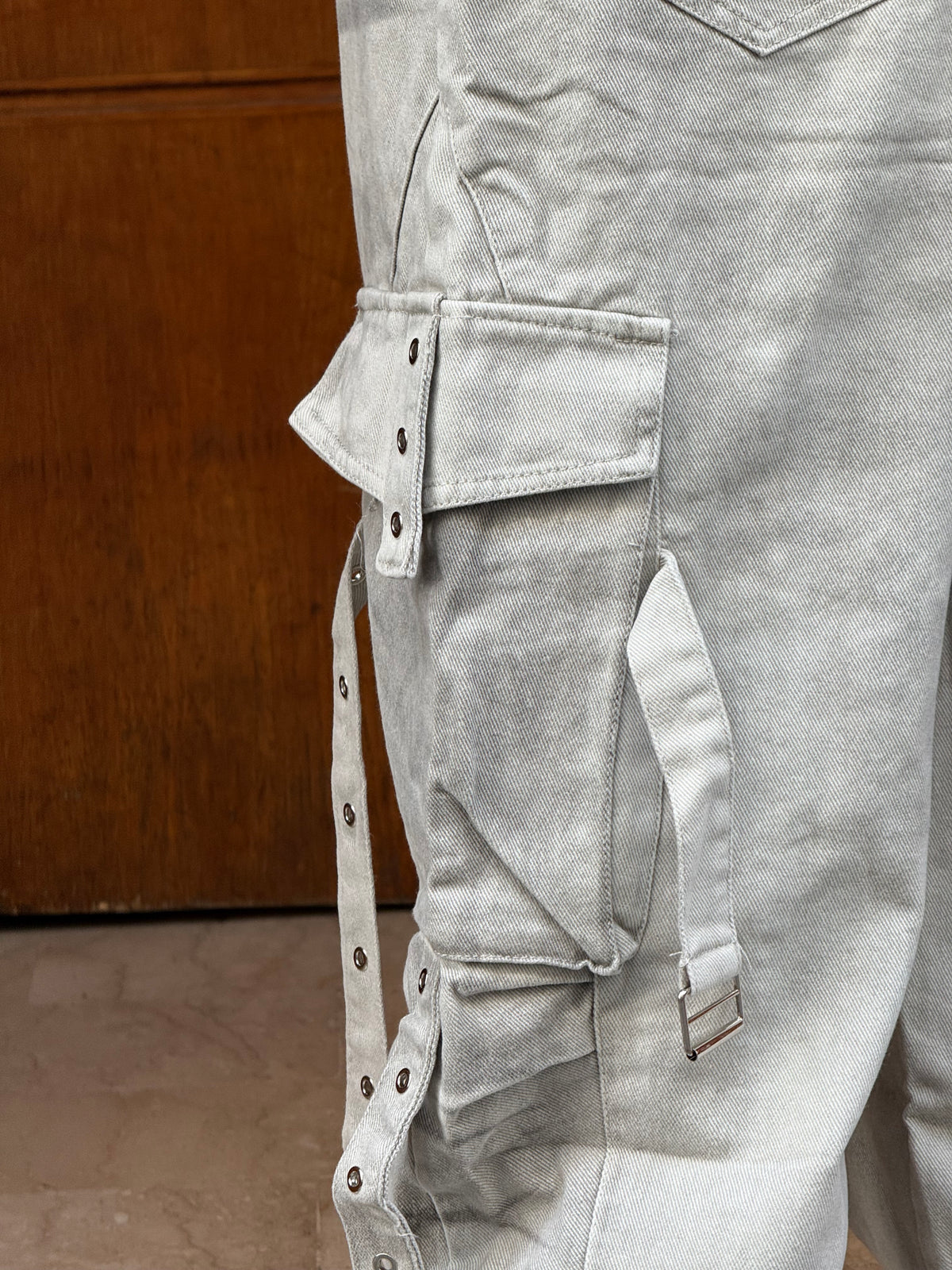 CARGO JEANS LASER WHITE CN