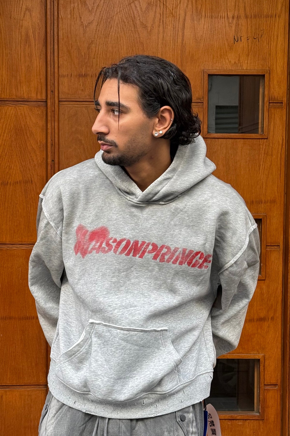 HOODIES CROP ASONPRINCE WASHED GREY CN
