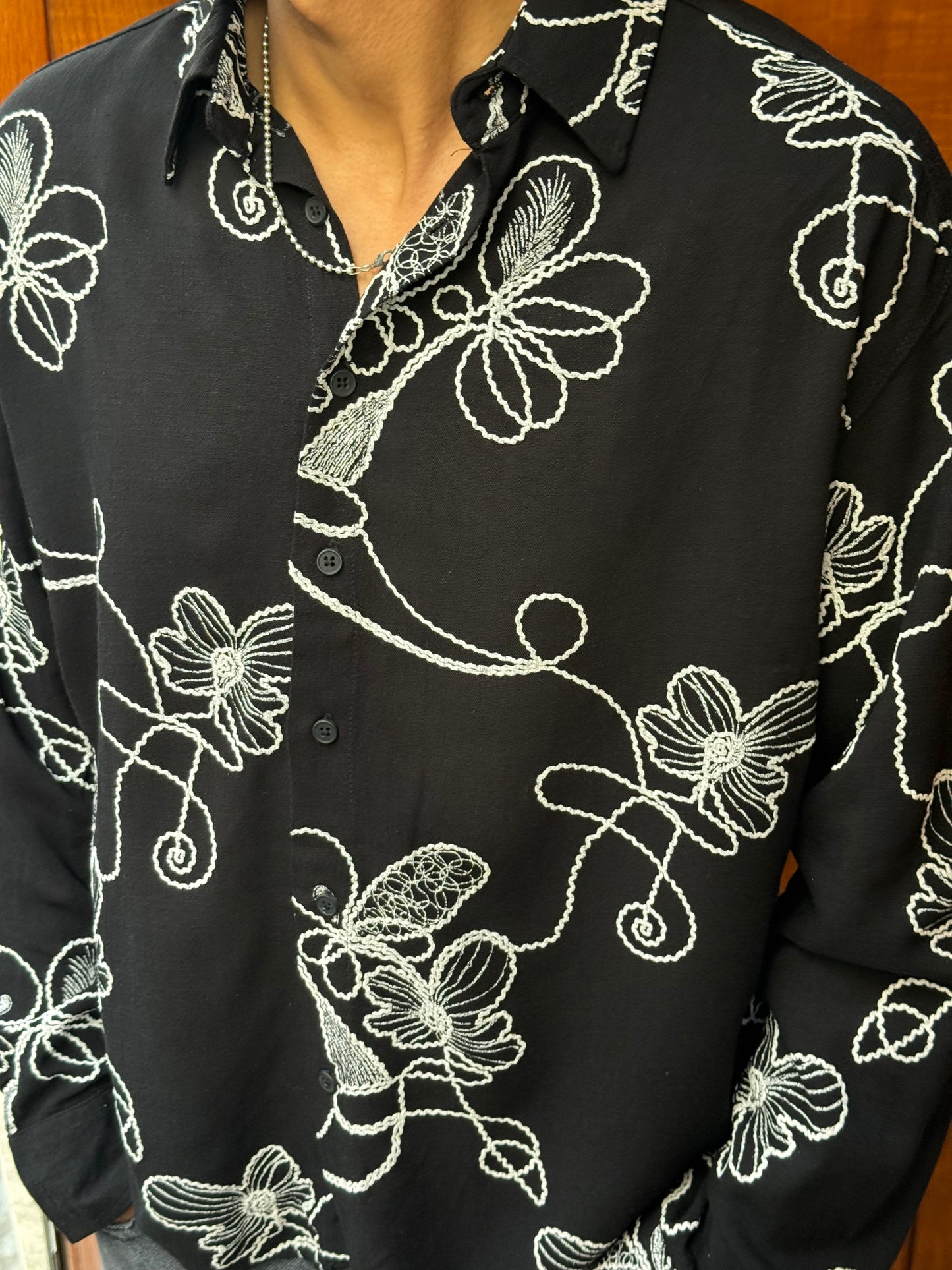 CHEMISE FLAWER NGR BLACK 009