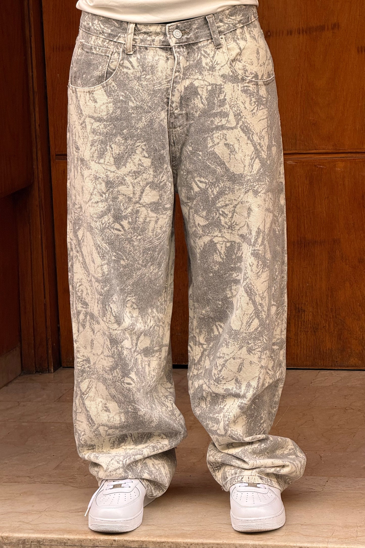 BAGGY JEANS IMPRIME FLOWERS