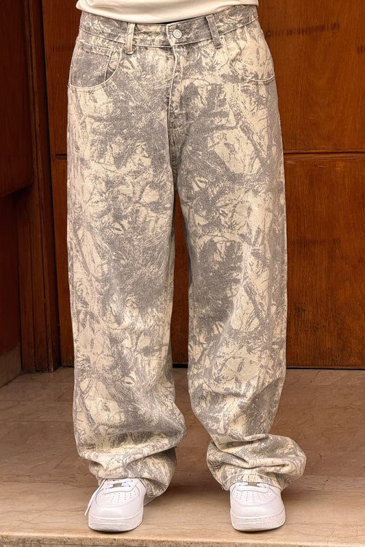 BAGGY JEANS IMPRIME FLOWERS