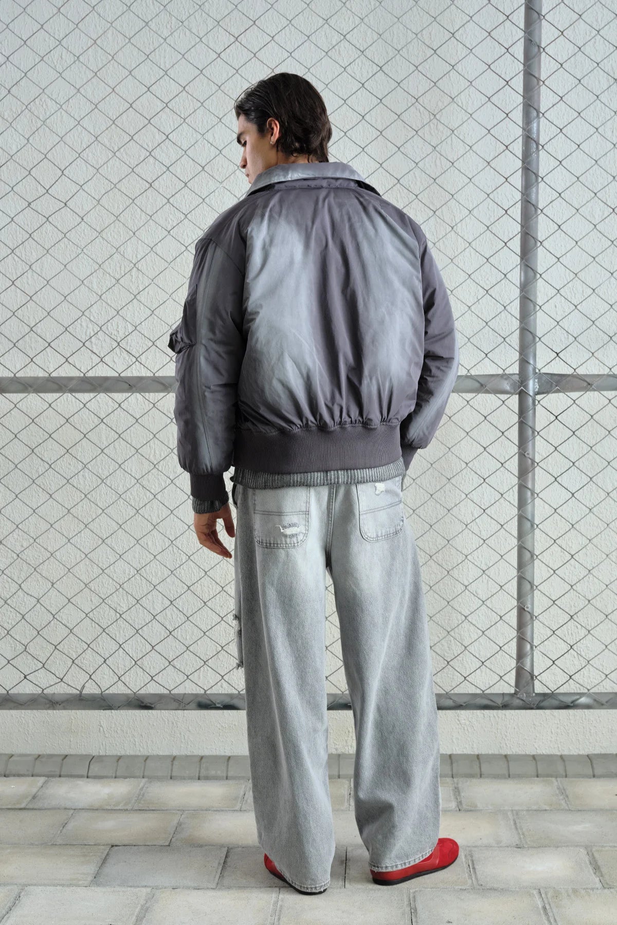 JACKET WASHED GREY GST 5758