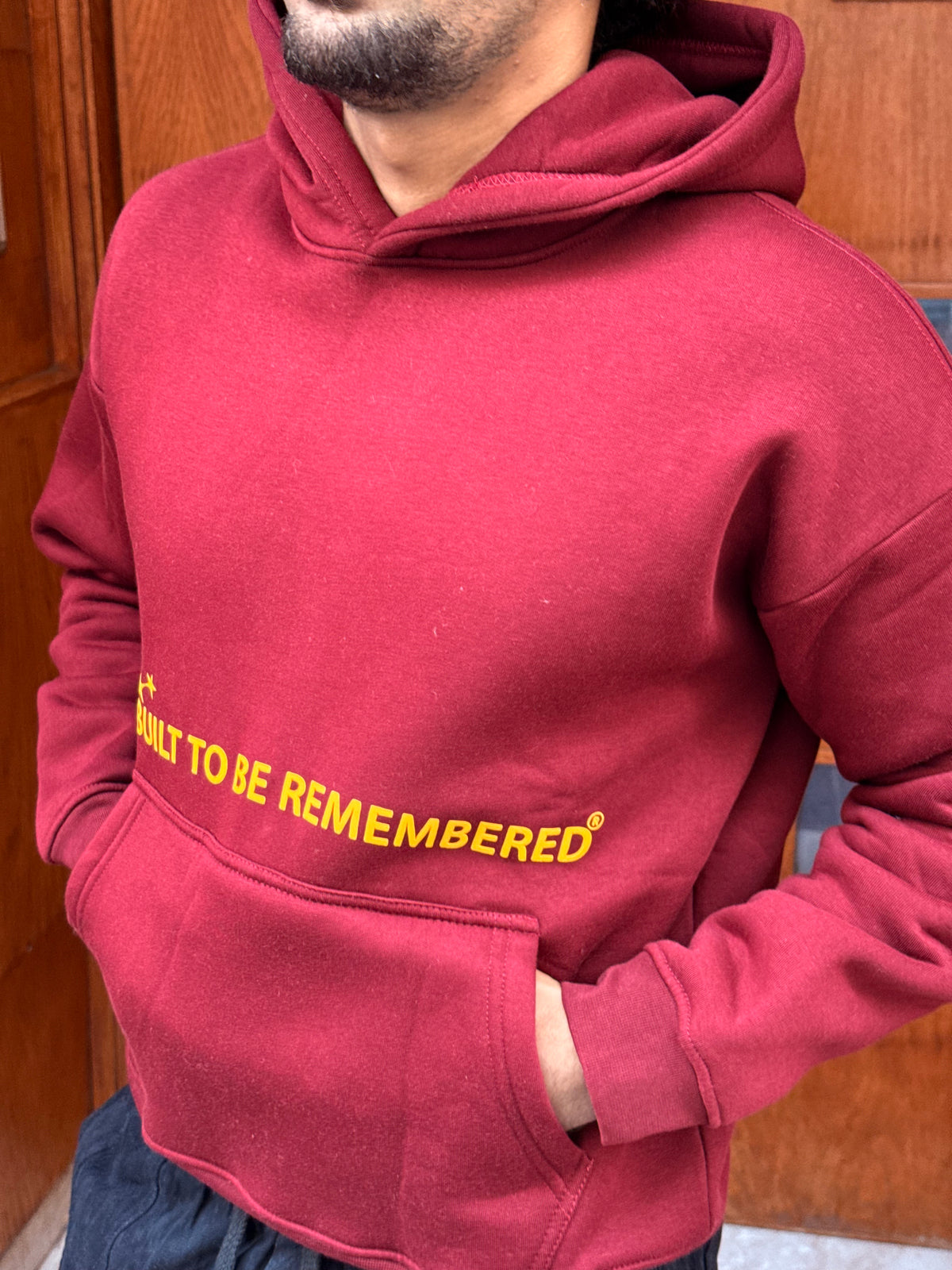 HOODIES STARS BURGUNDY OVX
