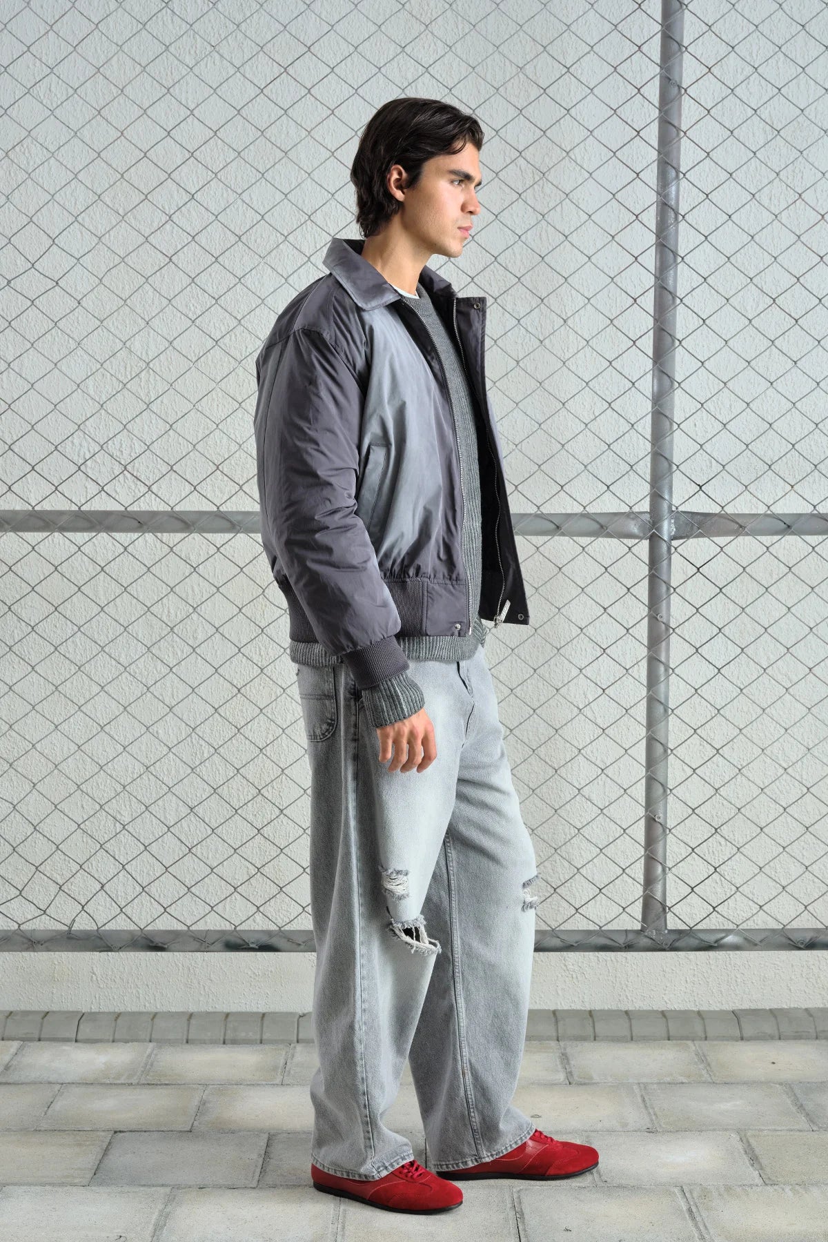 JACKET WASHED GREY GST 5758