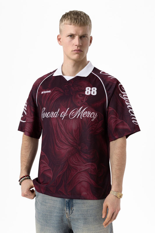 AMERICAN T-SHIRT 88 BURGUNDY WHITE 8852
