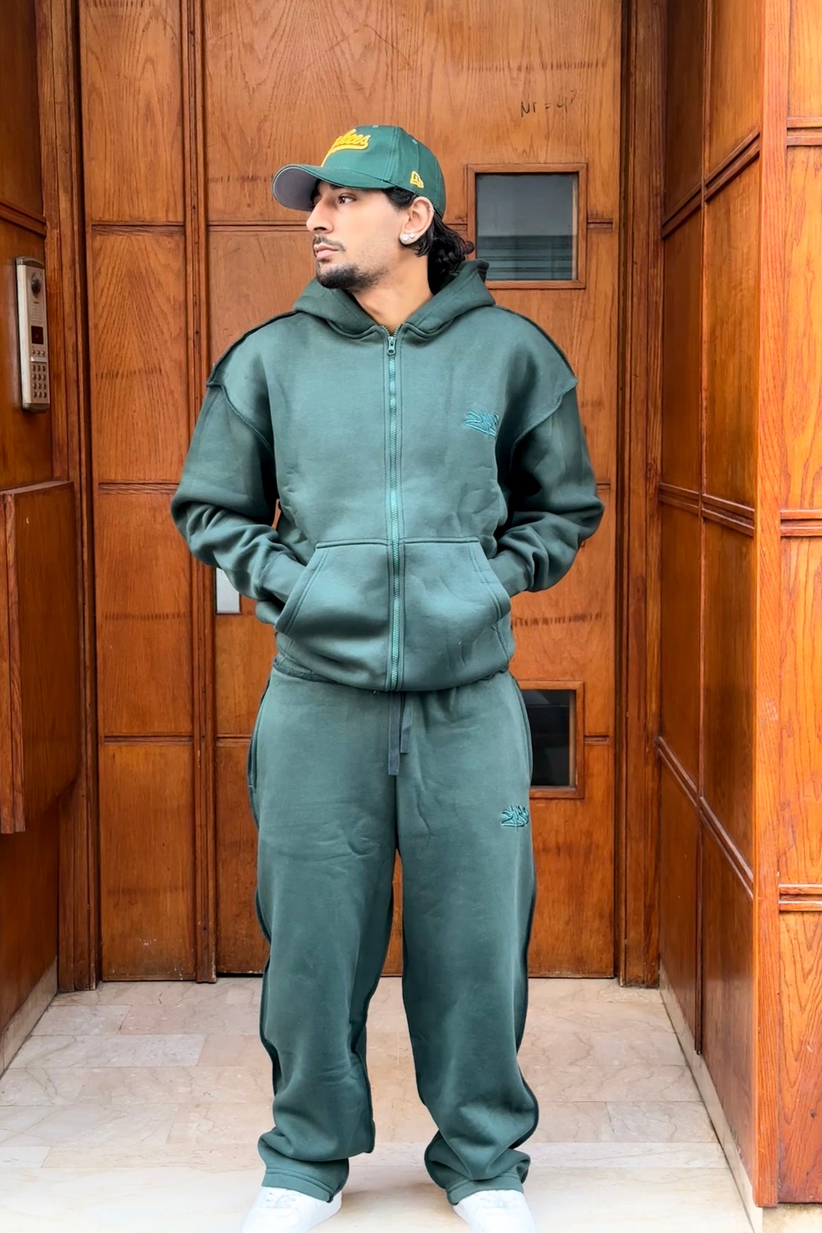 ENSEMBLE ZIP BRODERIE JL GREEN