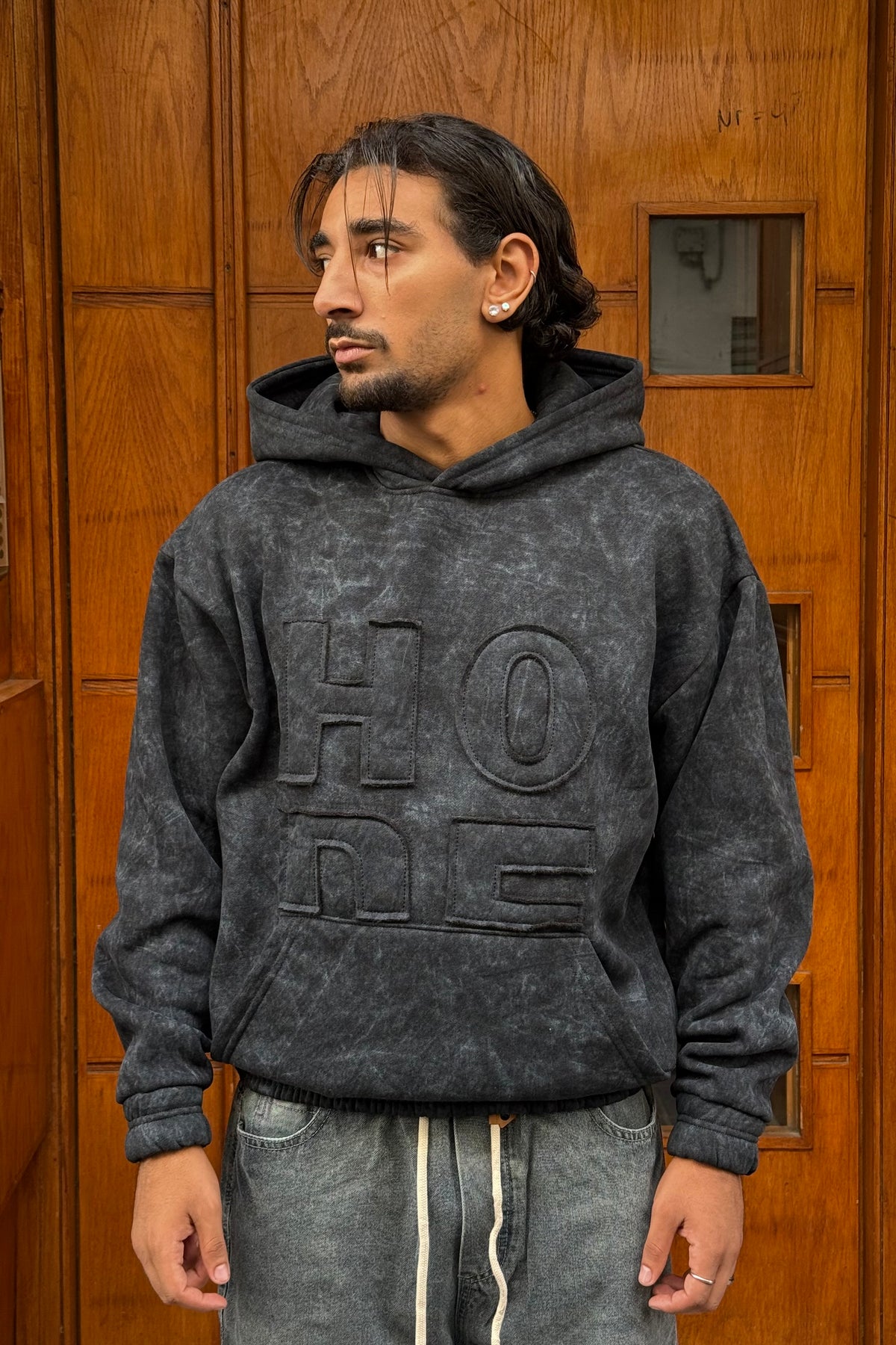 HOODIES HO WASHED BLACK JL
