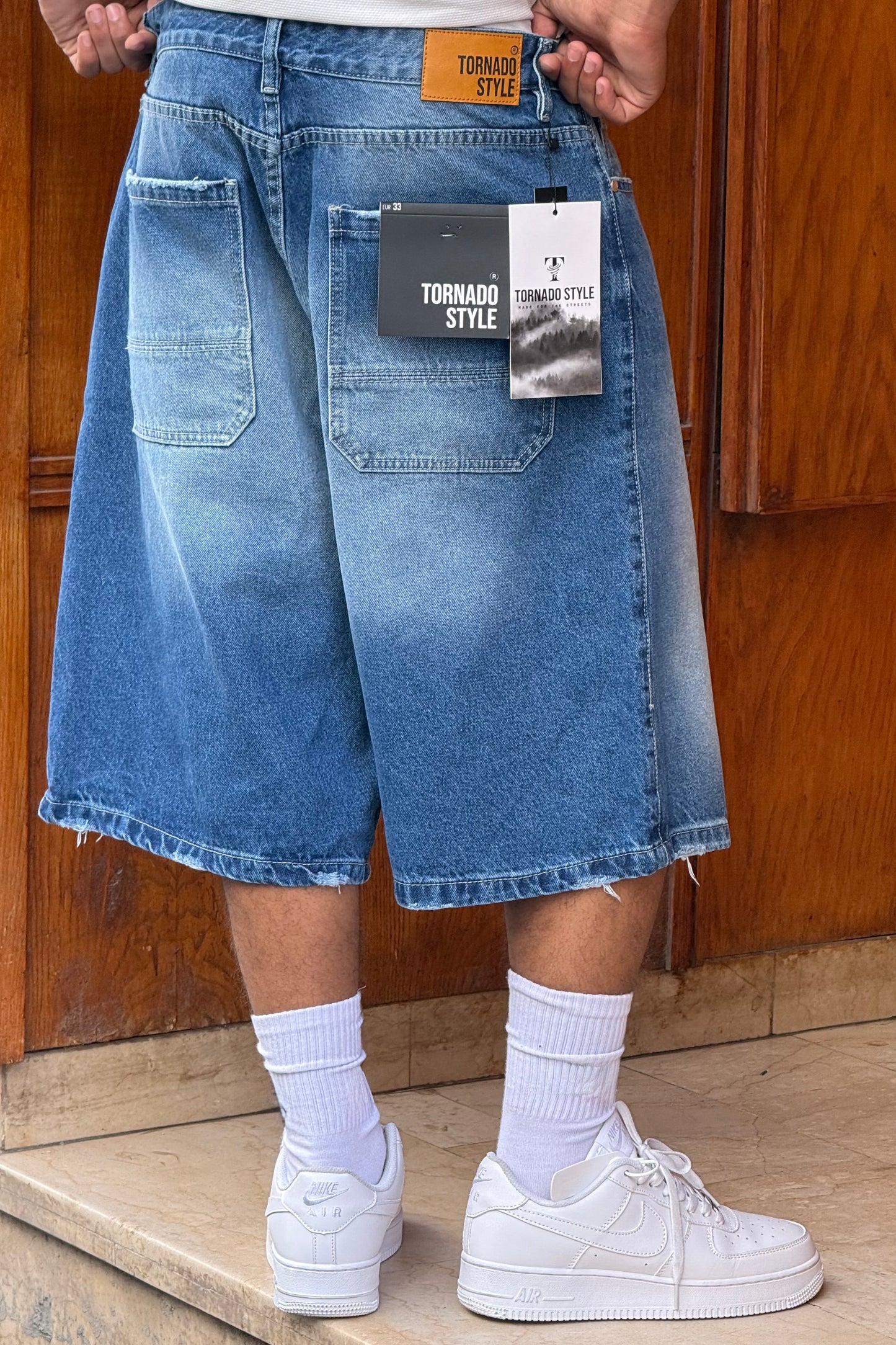 BAGGY JORTS TORNADO STYLE (BLEU)