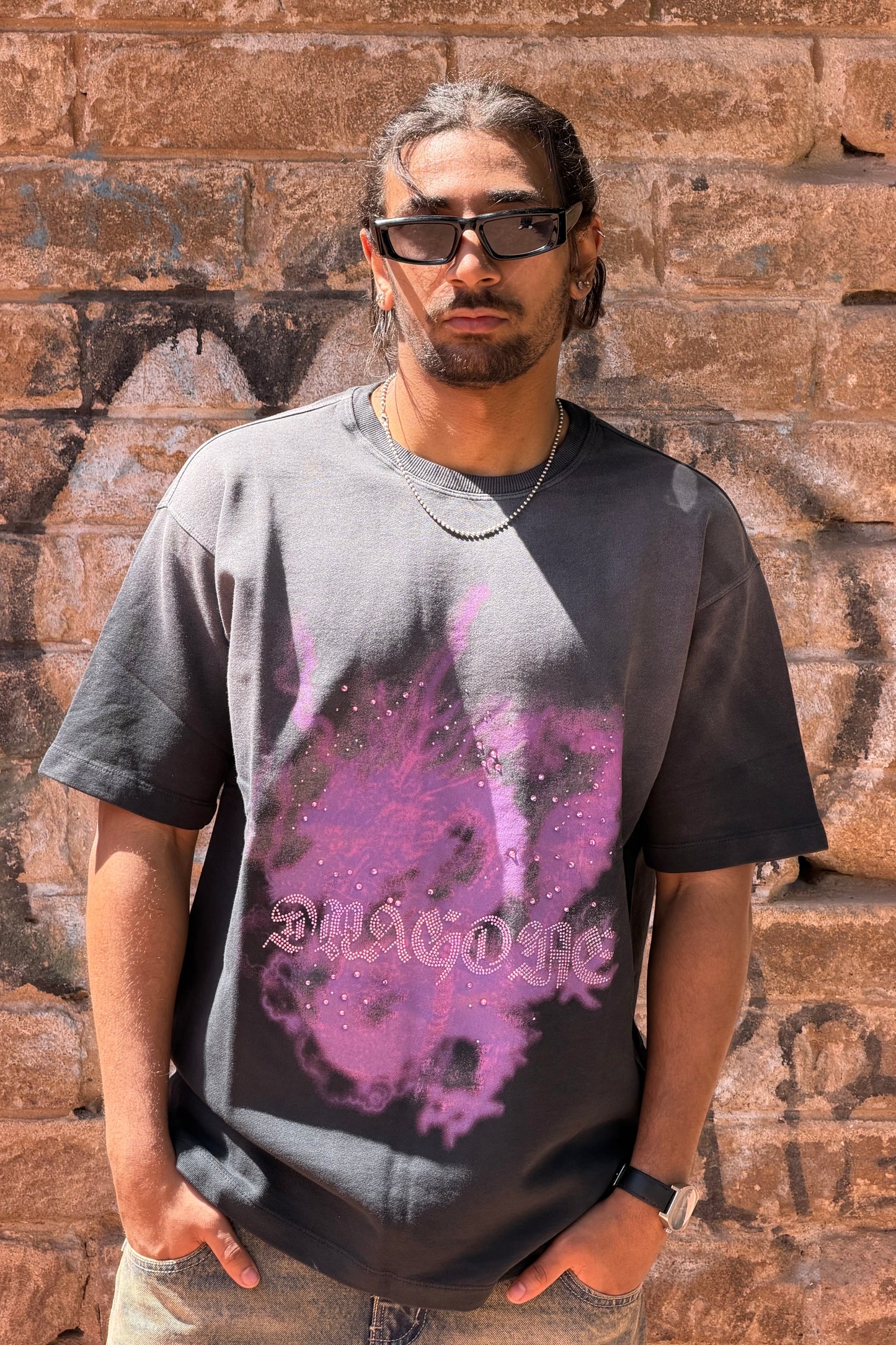 T-SHIRT WASHED DRAGON BLACK