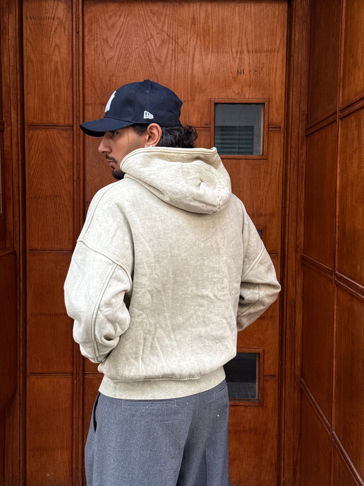 HOODIES ZIP WASHED BEIGE BL