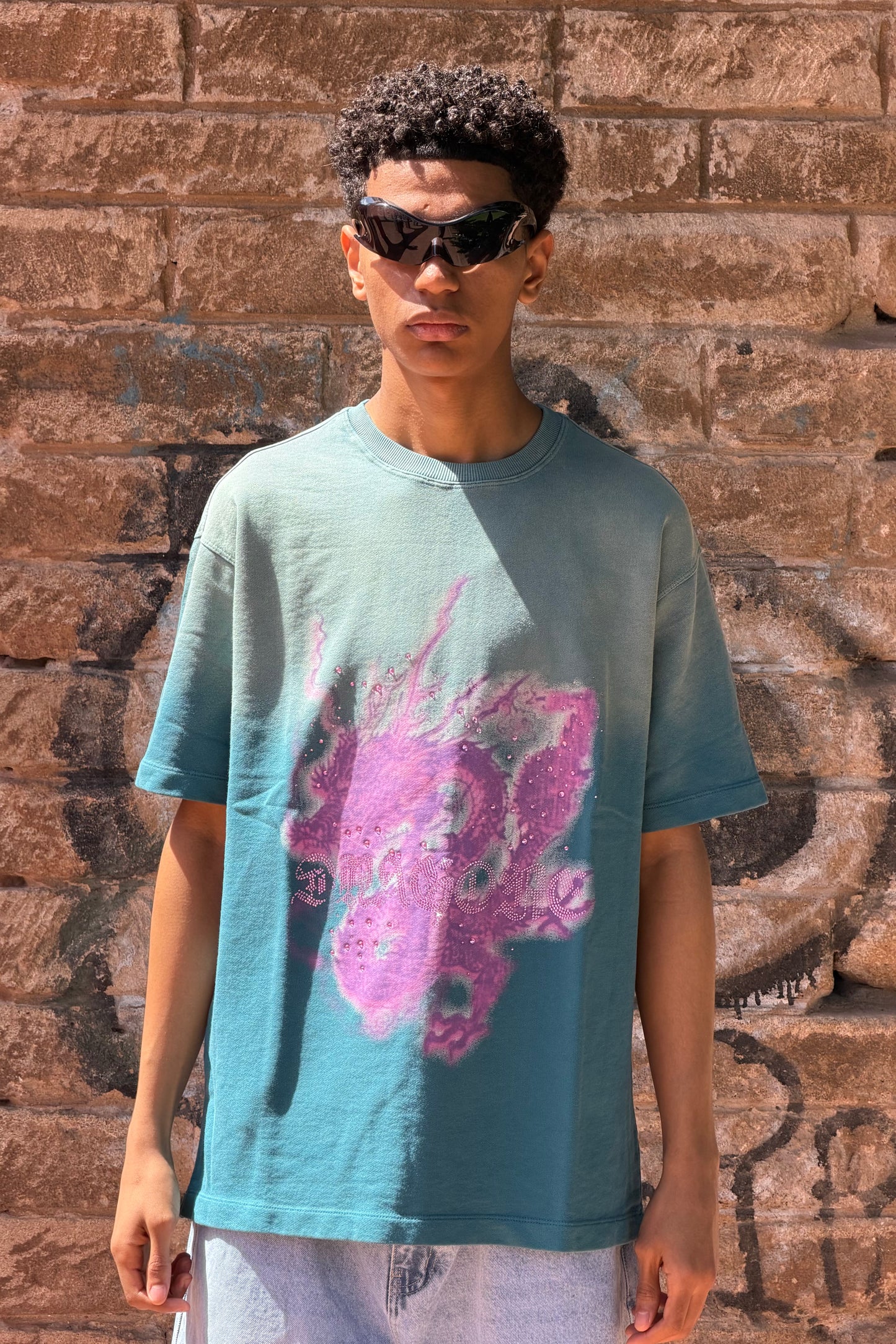 T-SHIRT WASHED DRAGON GREEN