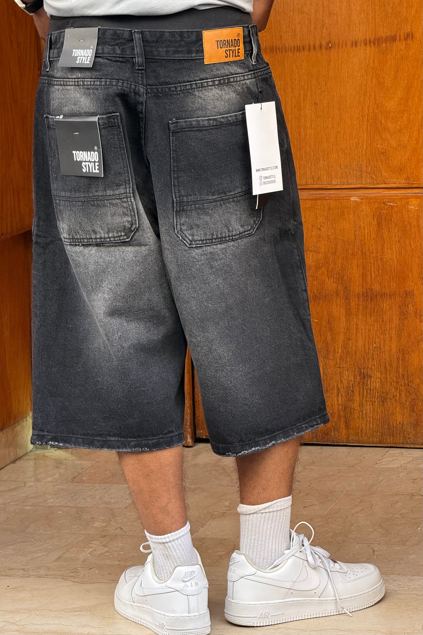 SKATER JORTS TORNADO STYLE (BLACK)