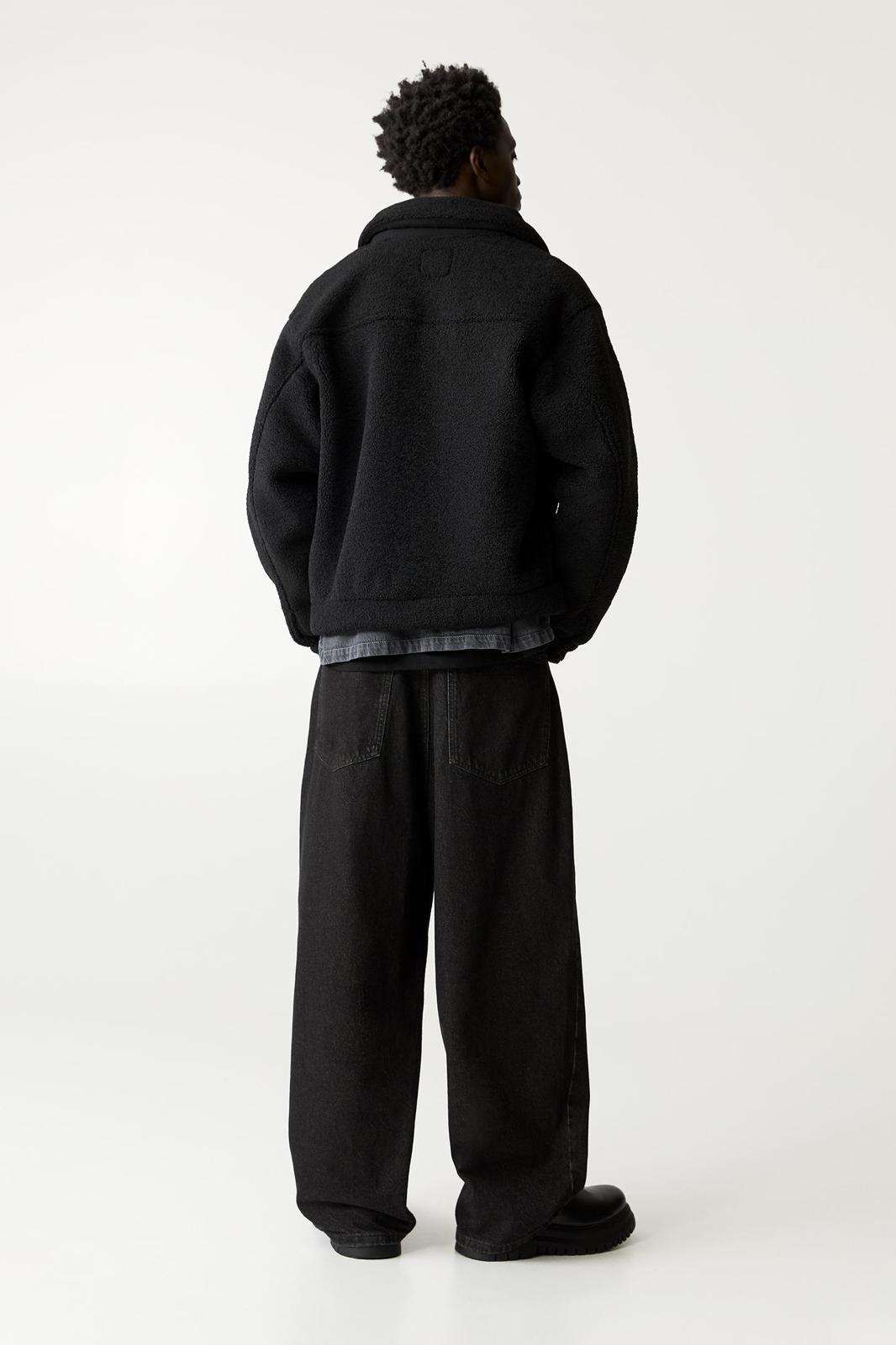 Faux shearling jacket black P&B