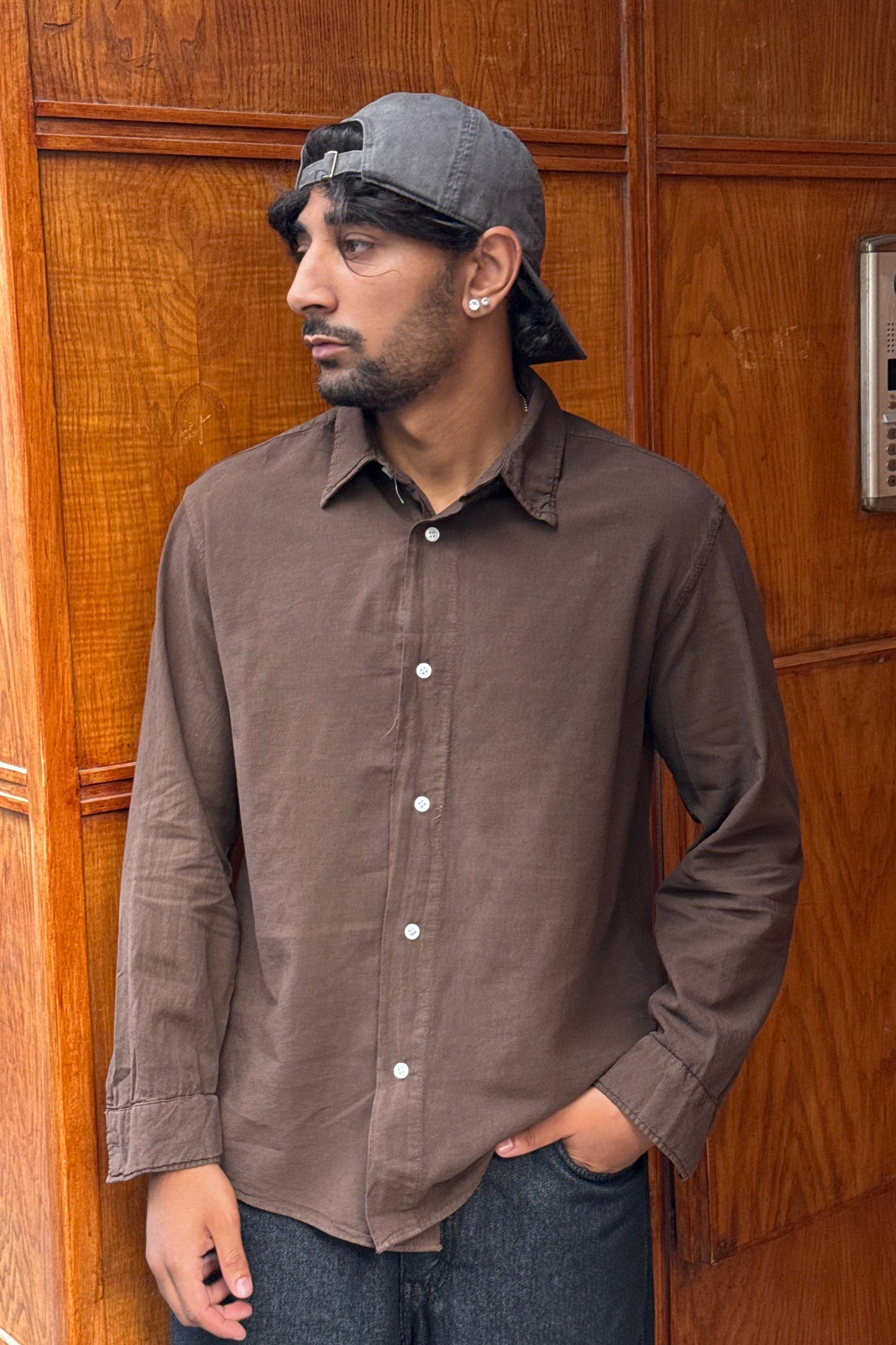CHEMISE LIN J&J BROWN Y144