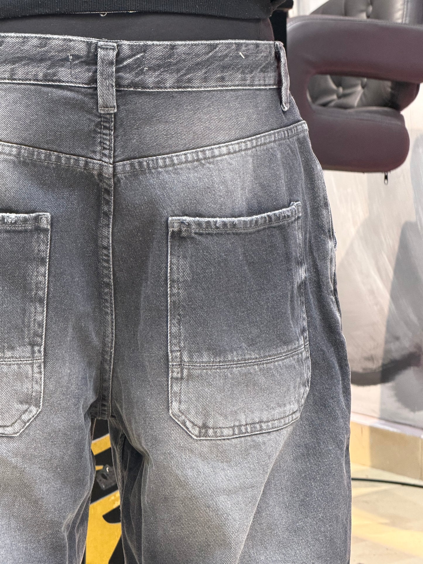 SKATER FIT JEANS GRIS NOIR SK