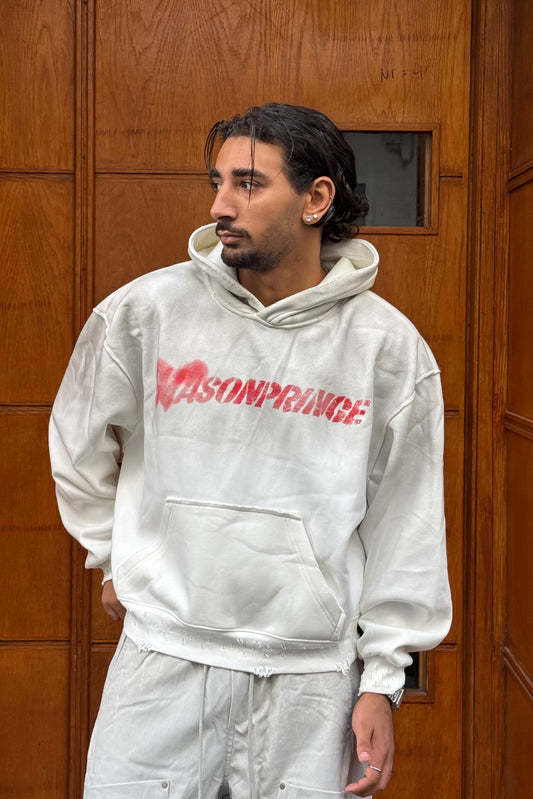 HOODIES CROP ASONPRINCE WASHED WHITE CN