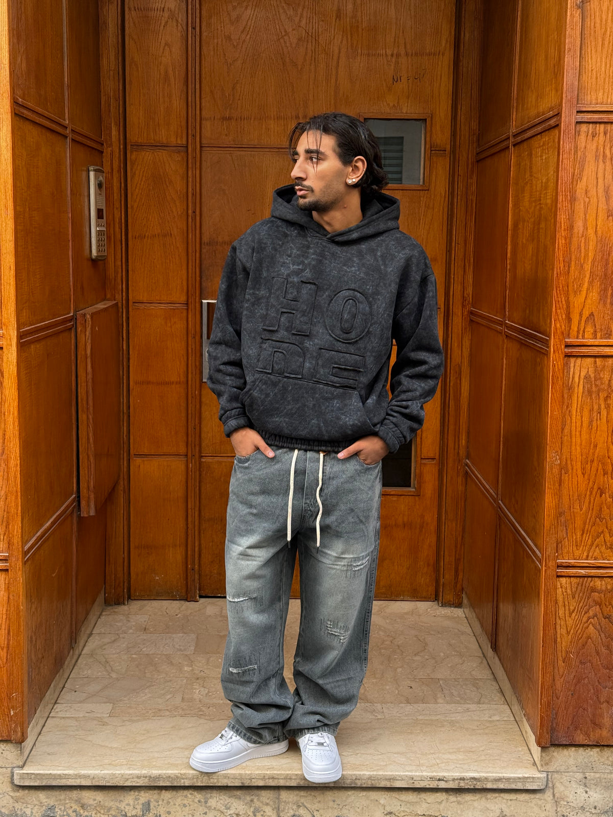 HOODIES HO WASHED BLACK JL