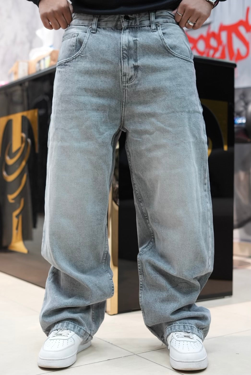 SUPPER BAGGY JEANS GRIS