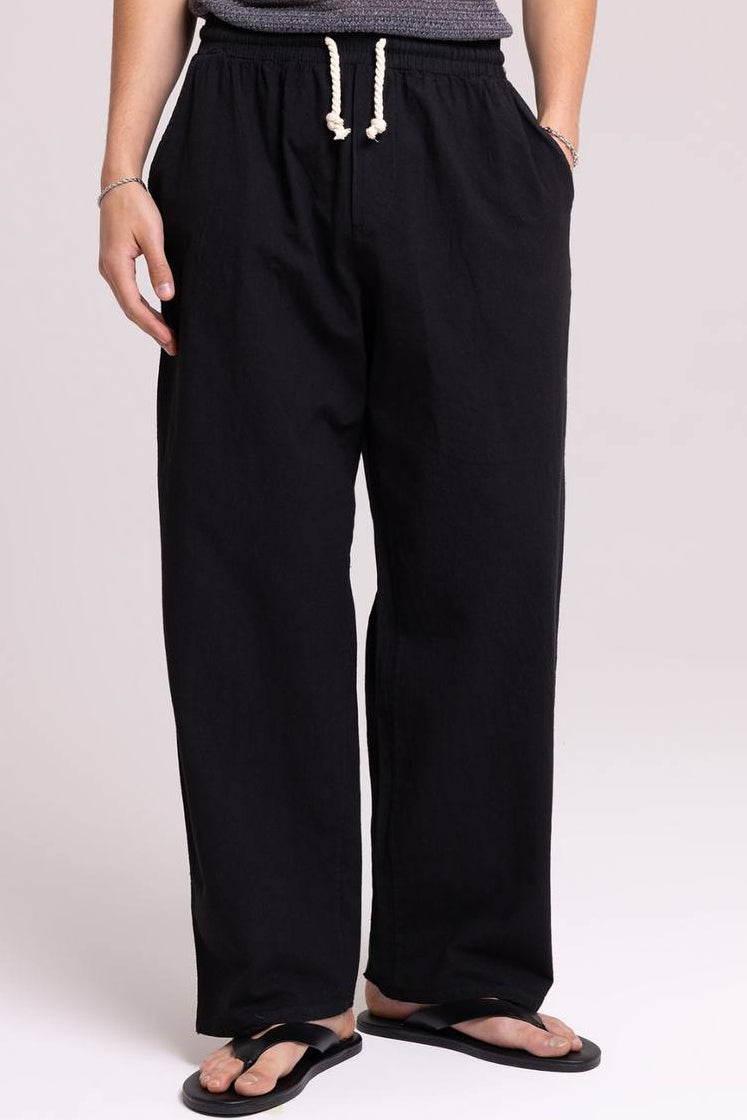 LINEN PANTS BLACK 40-212
