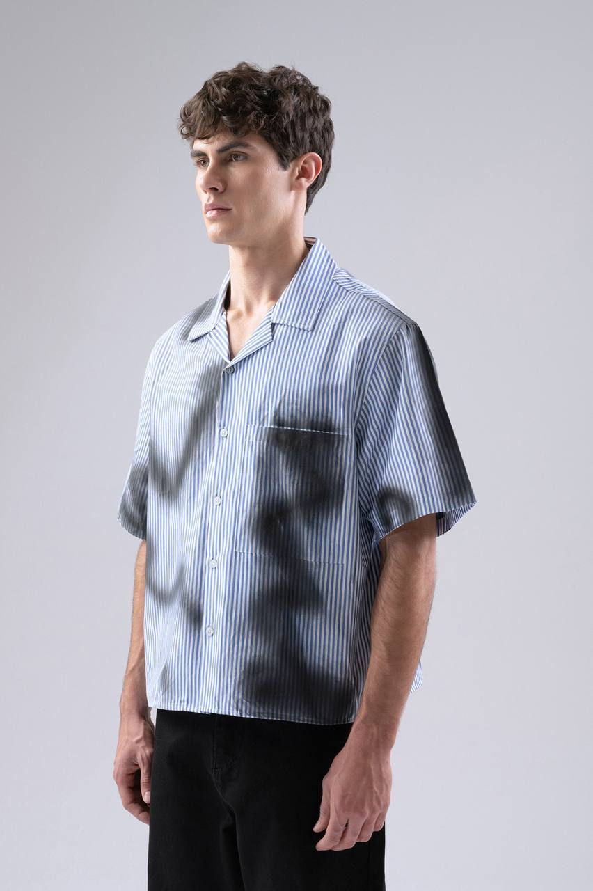 CHEMISE CROPPED BLEU