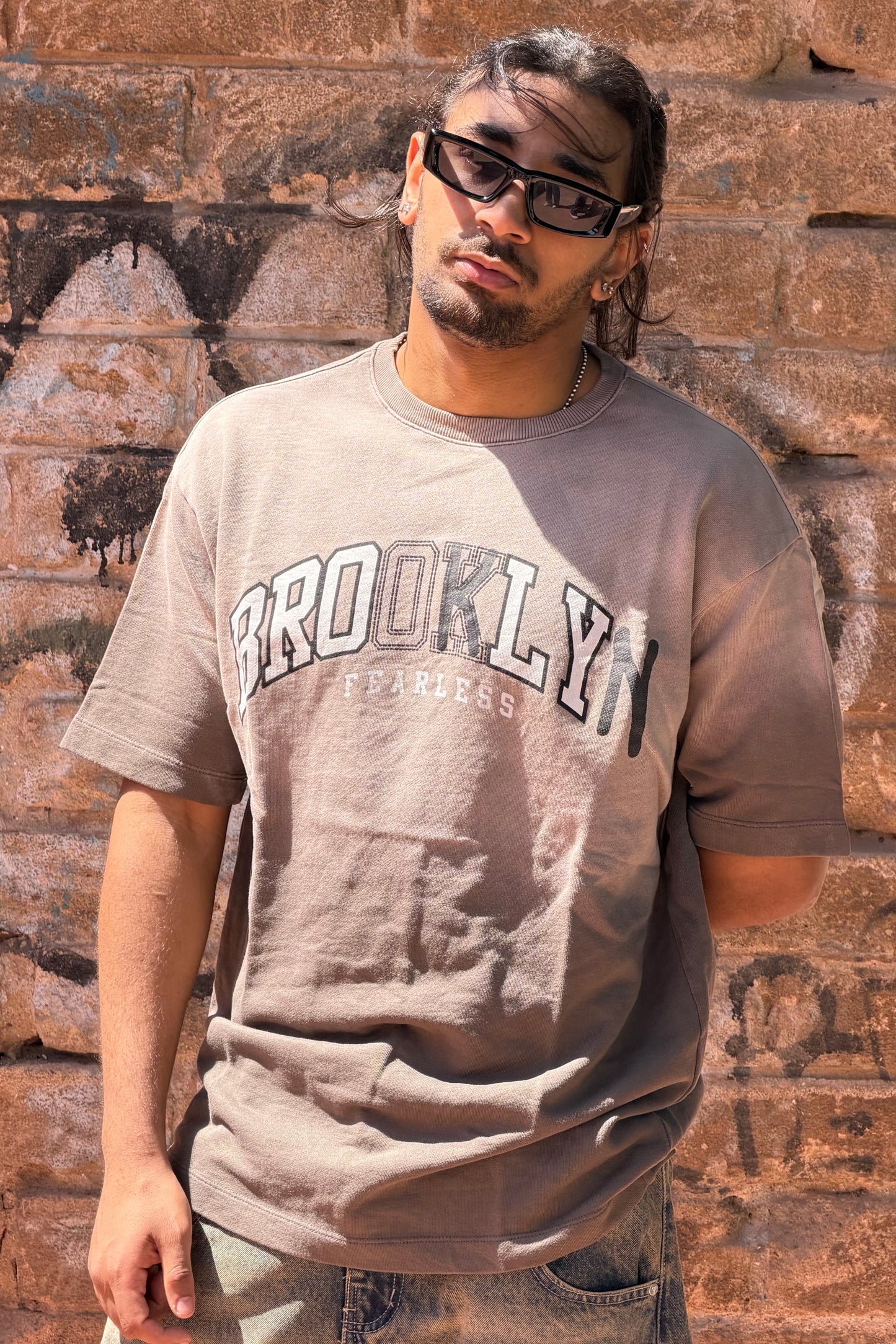 T-SHIRT WASHED BROOKLYN BROWN