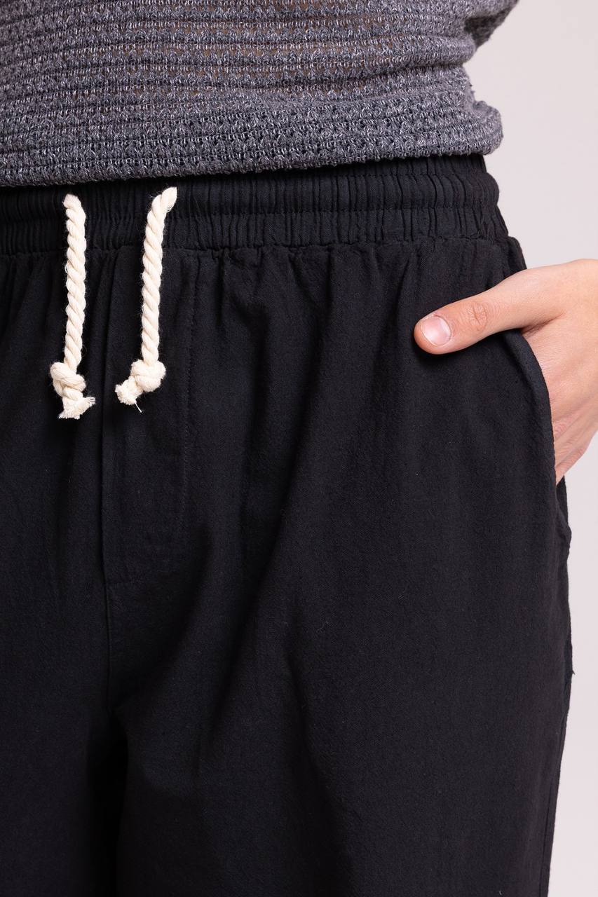 LINEN PANTS BLACK 40-212