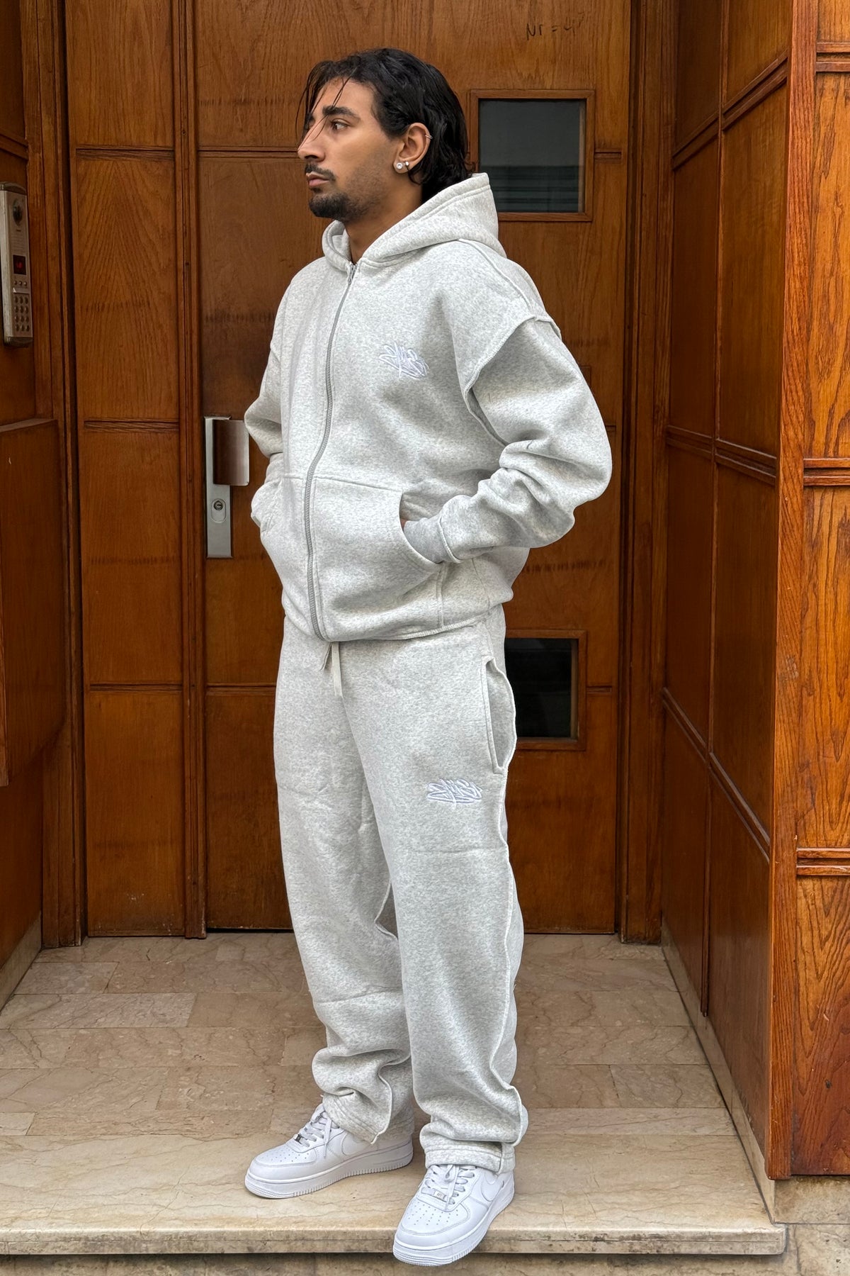 ENSEMBLE ZIP BRODERIE JL GREY