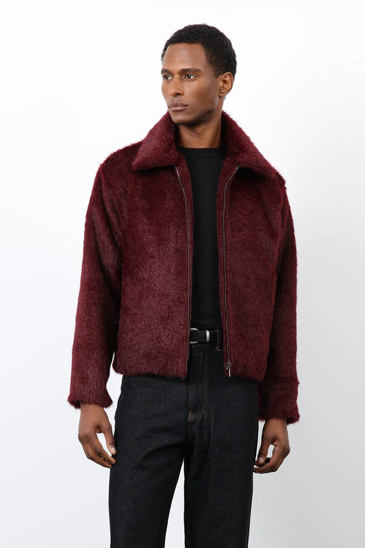 Soft Textured Jacket BURGUNDY  A25Y8331 ANT