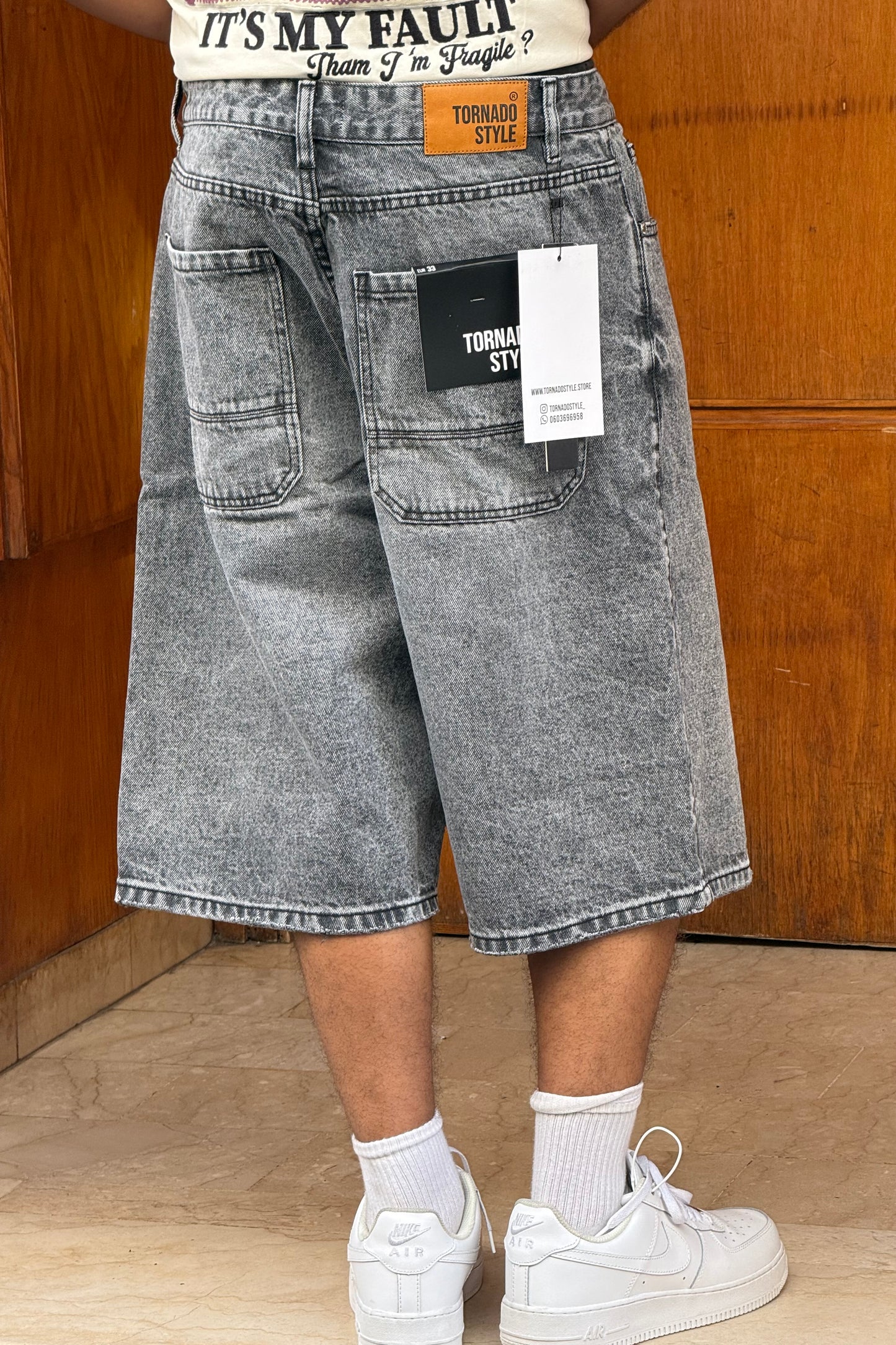 SKATER JORTS TORNADO STYLE (GREY)