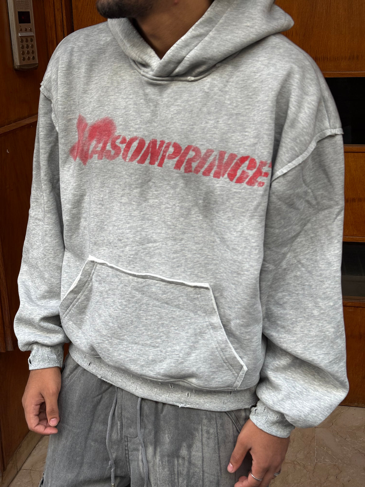 HOODIES CROP ASONPRINCE WASHED GREY CN