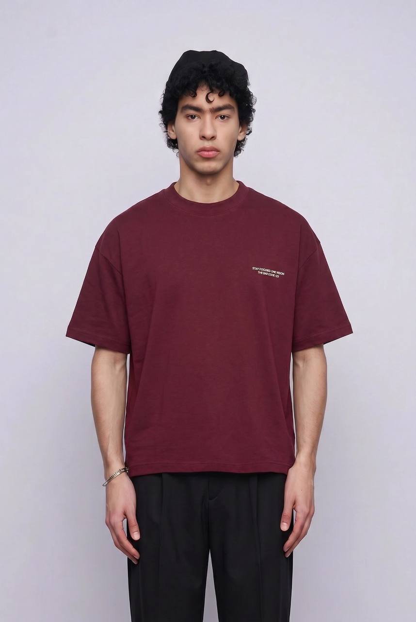 T-SHIRT CROPPED BAR.CODE 123 CHERRY BR 20-252