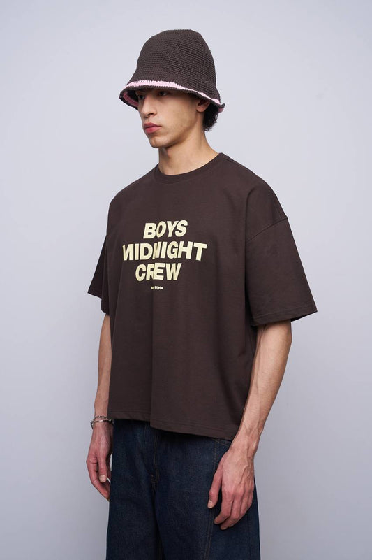 T-SHIRT CROPPED BOYS MINIGHT BROWN BR 20-217