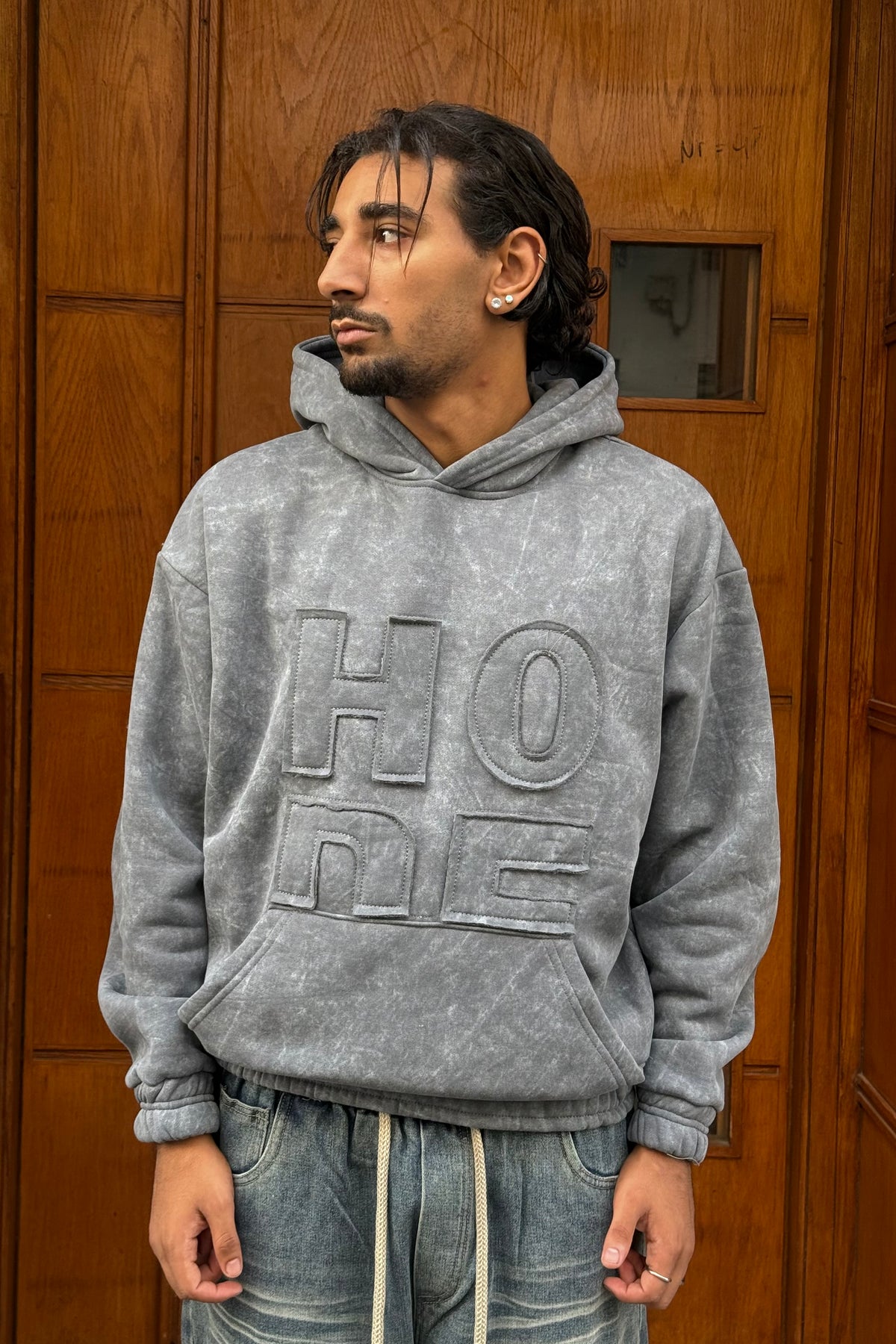 HOODIES HO WASHED GREY JL