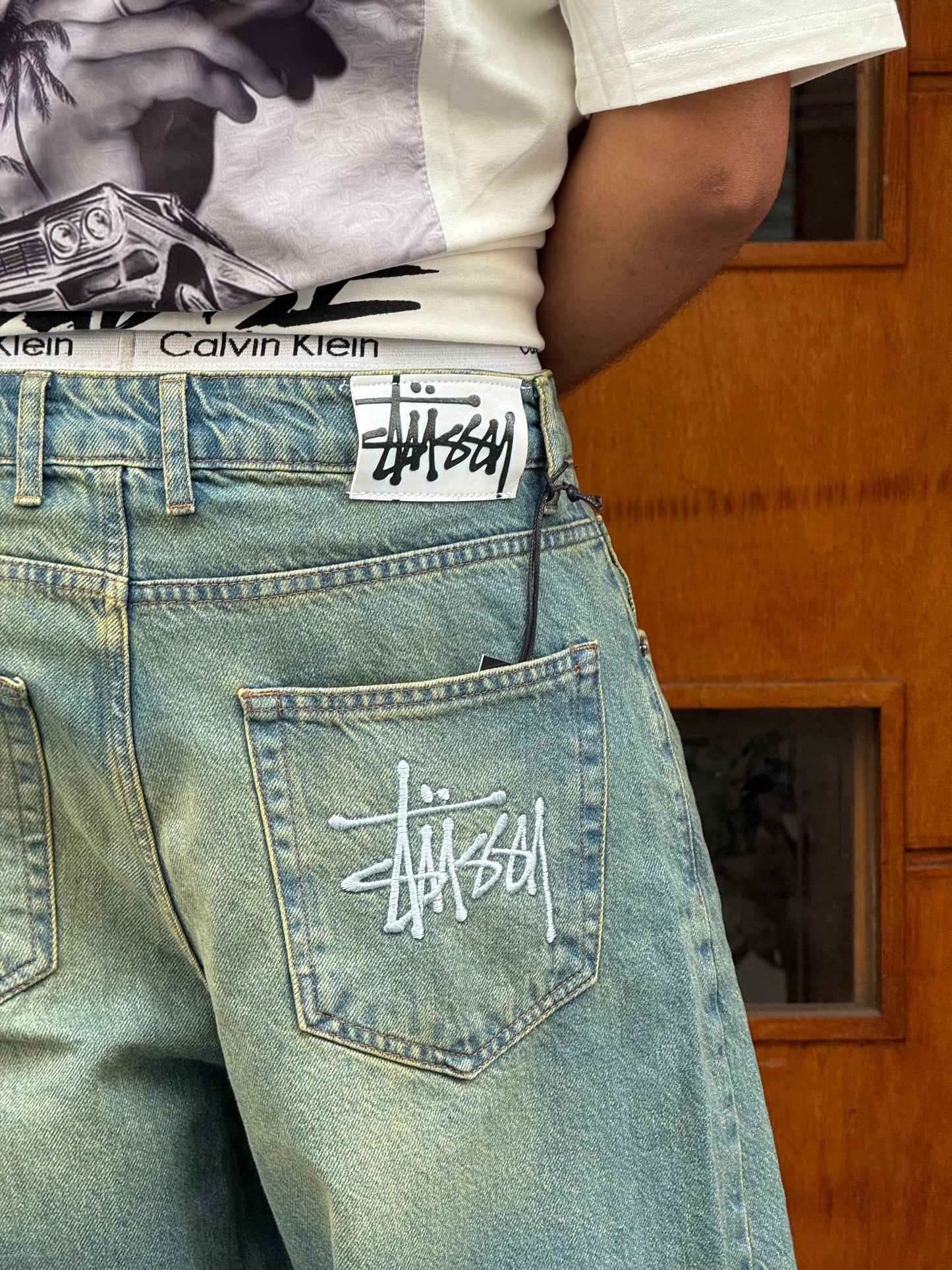 SUPPER BAGGY STUSSY DIRTY GREEN