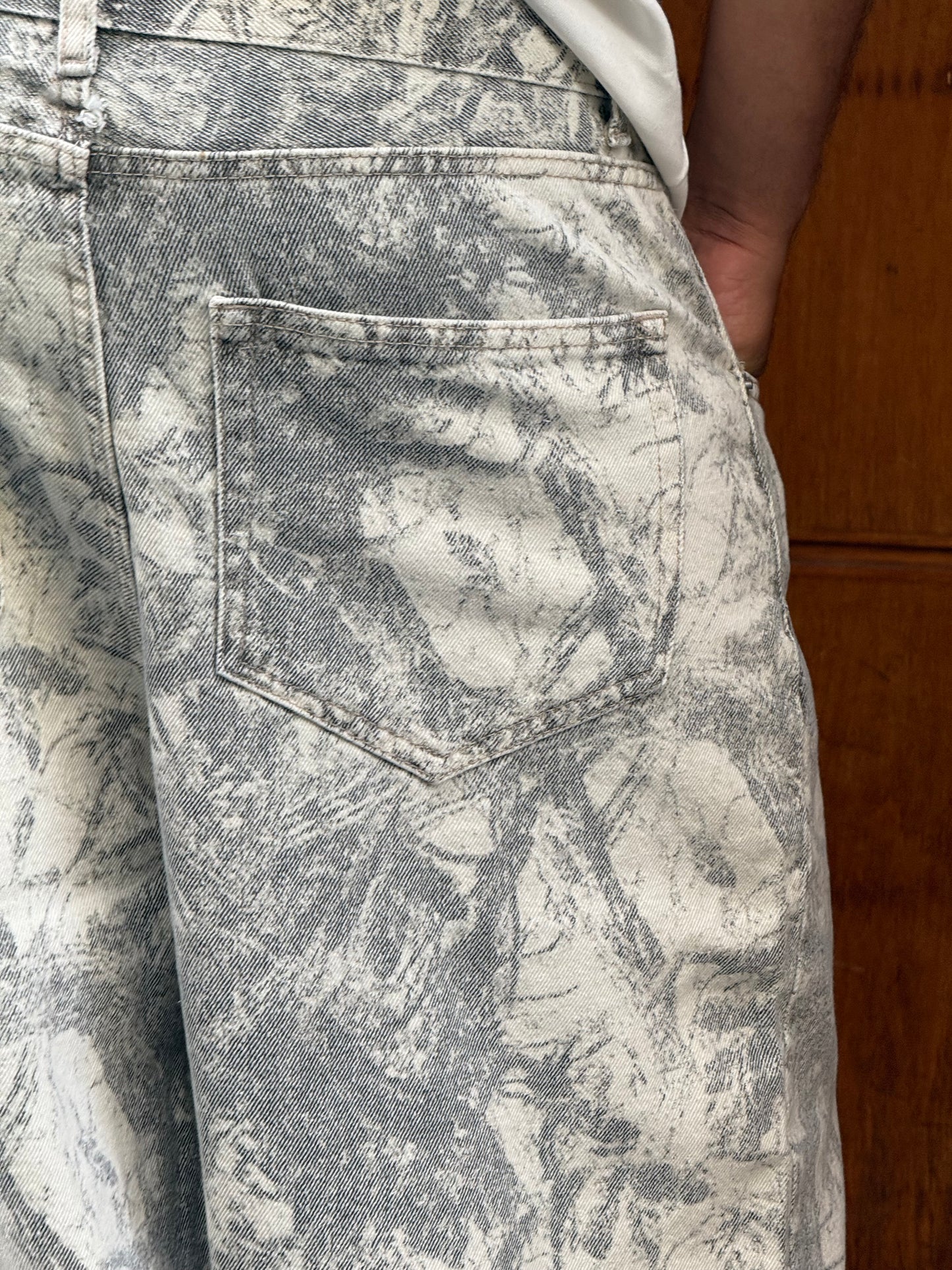 BAGGY JEANS IMPRIME FLOWERS