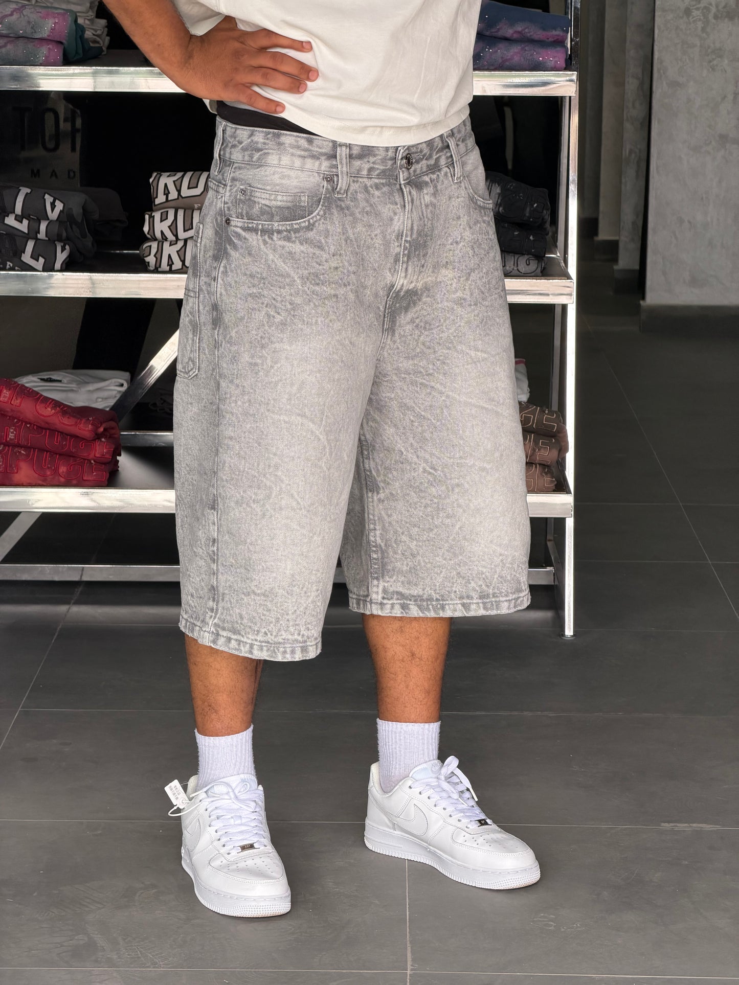 SKATER JORTS GREY BS