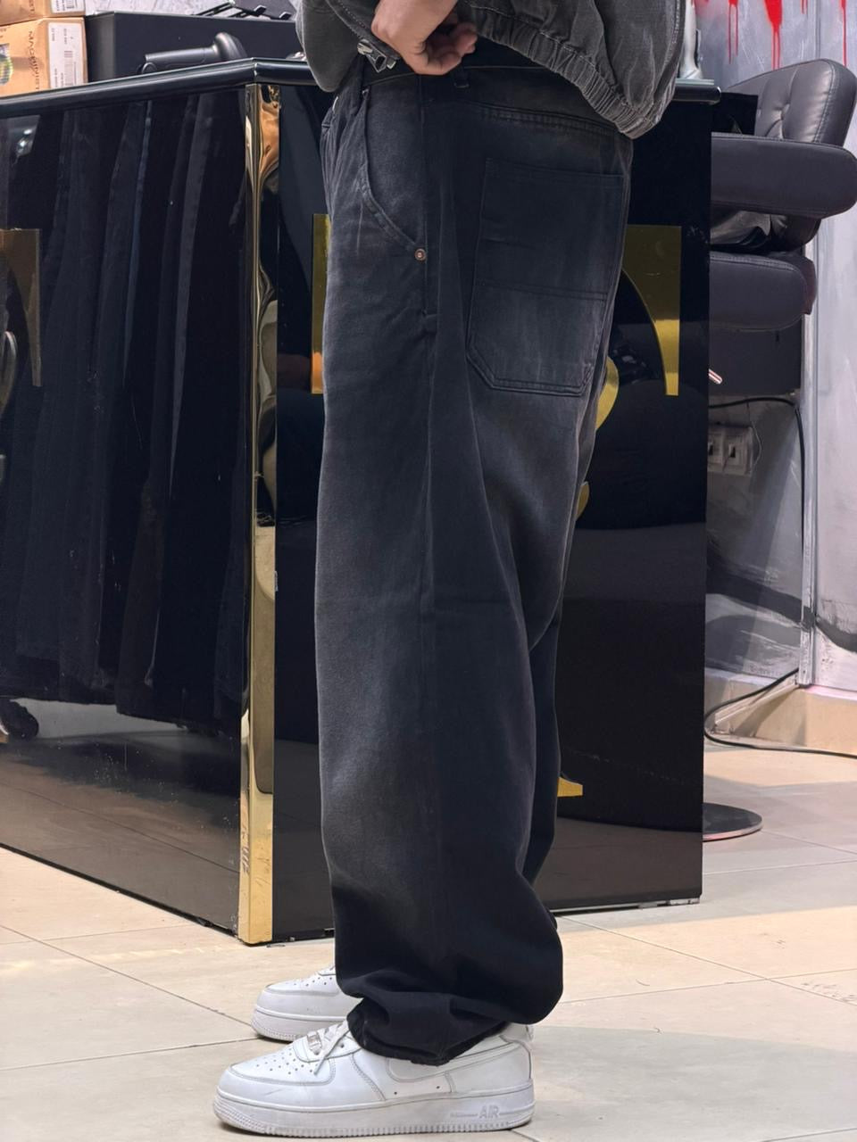 BALLOON FIT JEANS NOIR