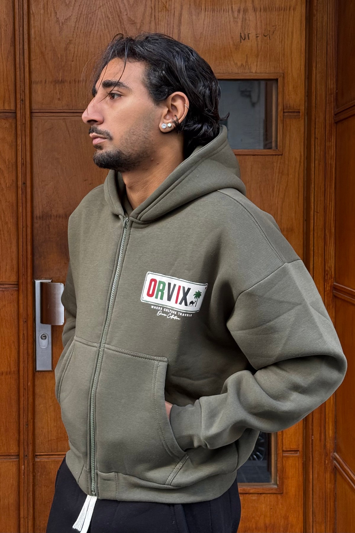 HOODIES CROP ZIP ORVIX GREEN OVX