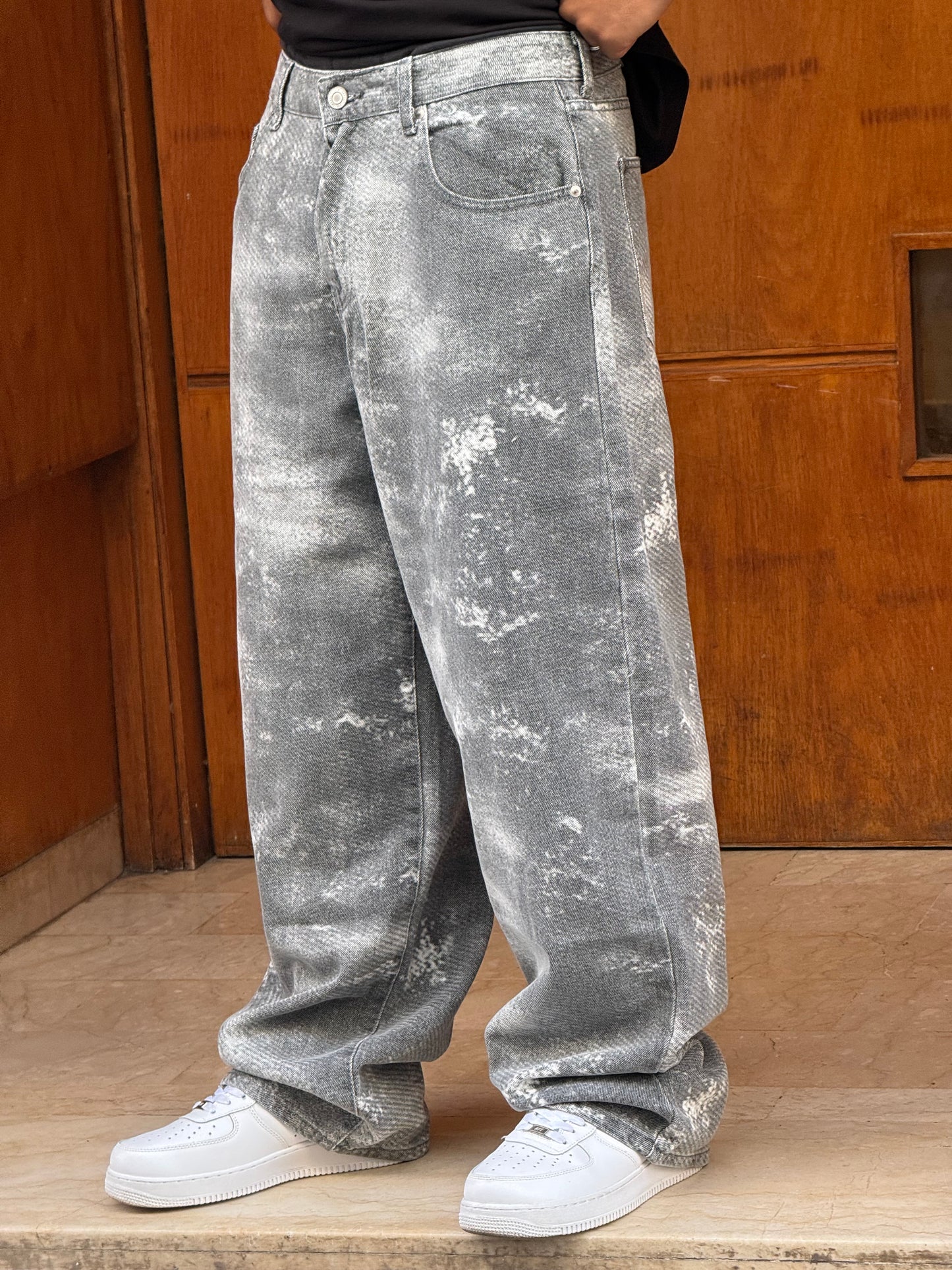 BAGGY JEANS IMPRIME TCHATCHA GREY