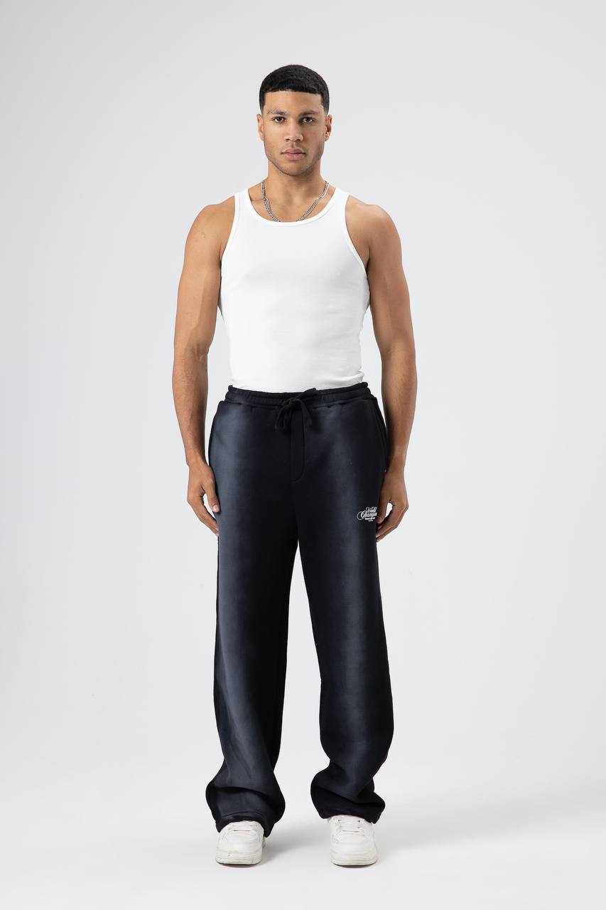 SWEATPANTS WASHED BLACK E80-24