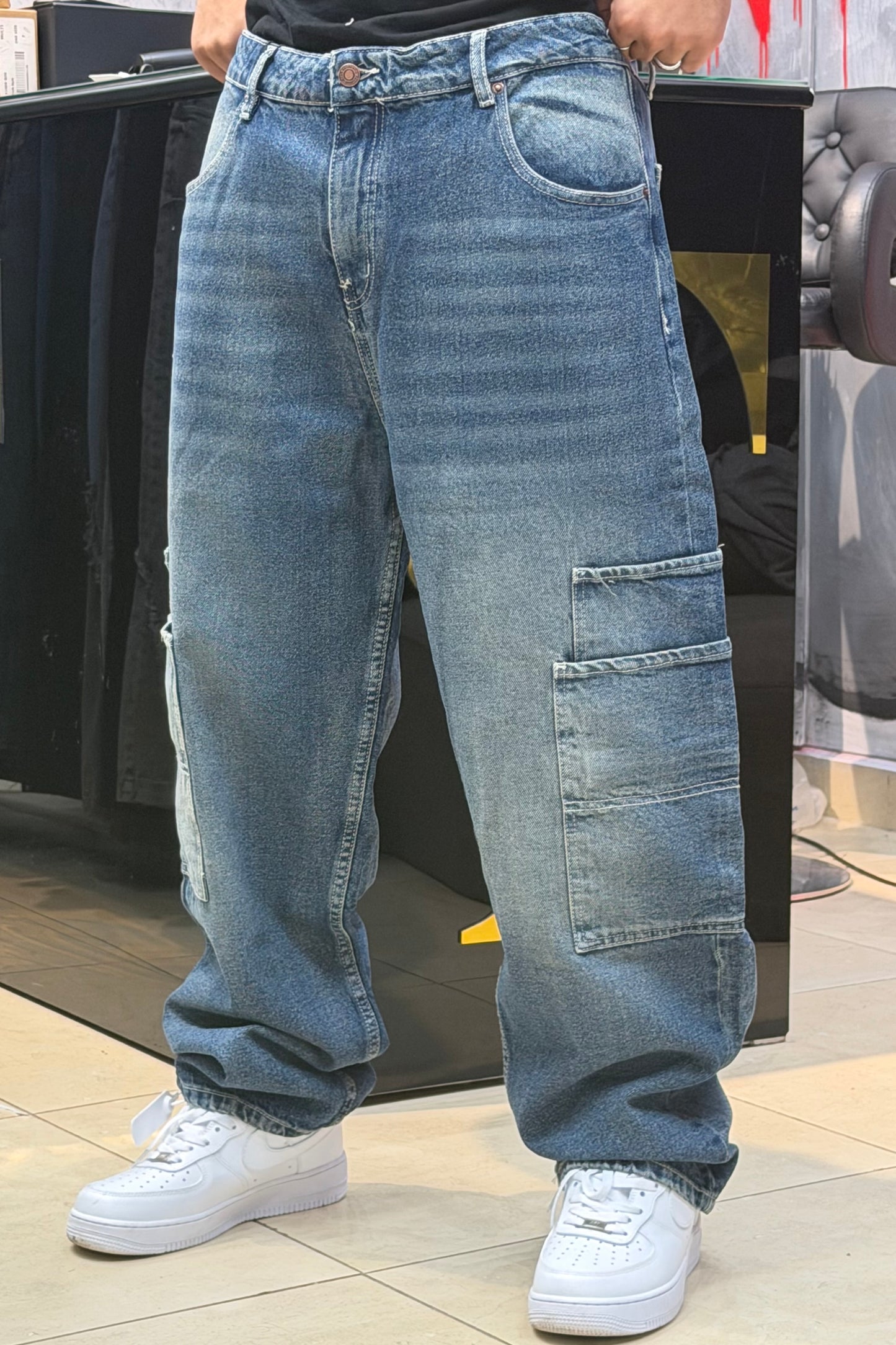 CARGO JEANS DOUBLE POCHE DIRTY