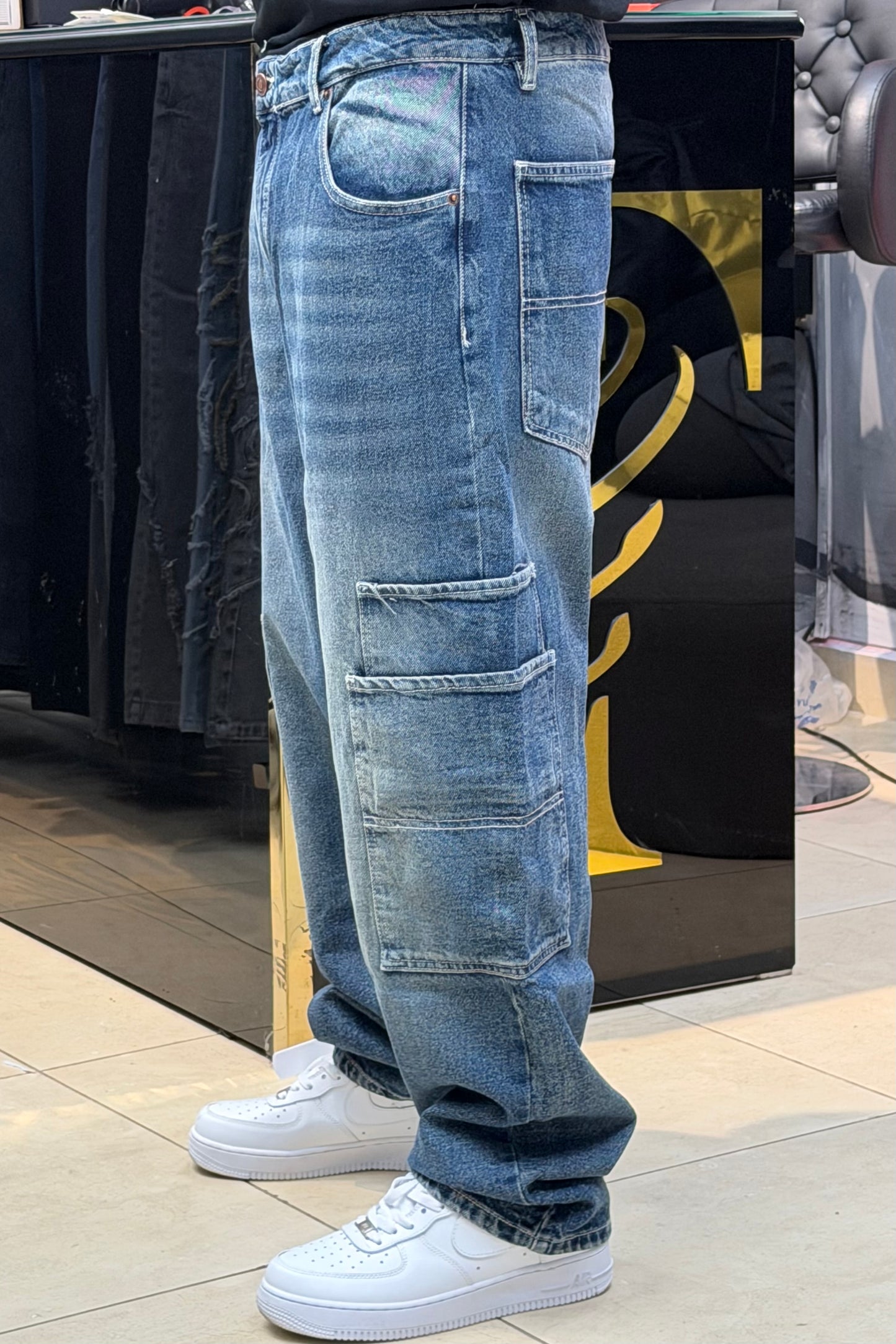 CARGO JEANS DOUBLE POCHE DIRTY