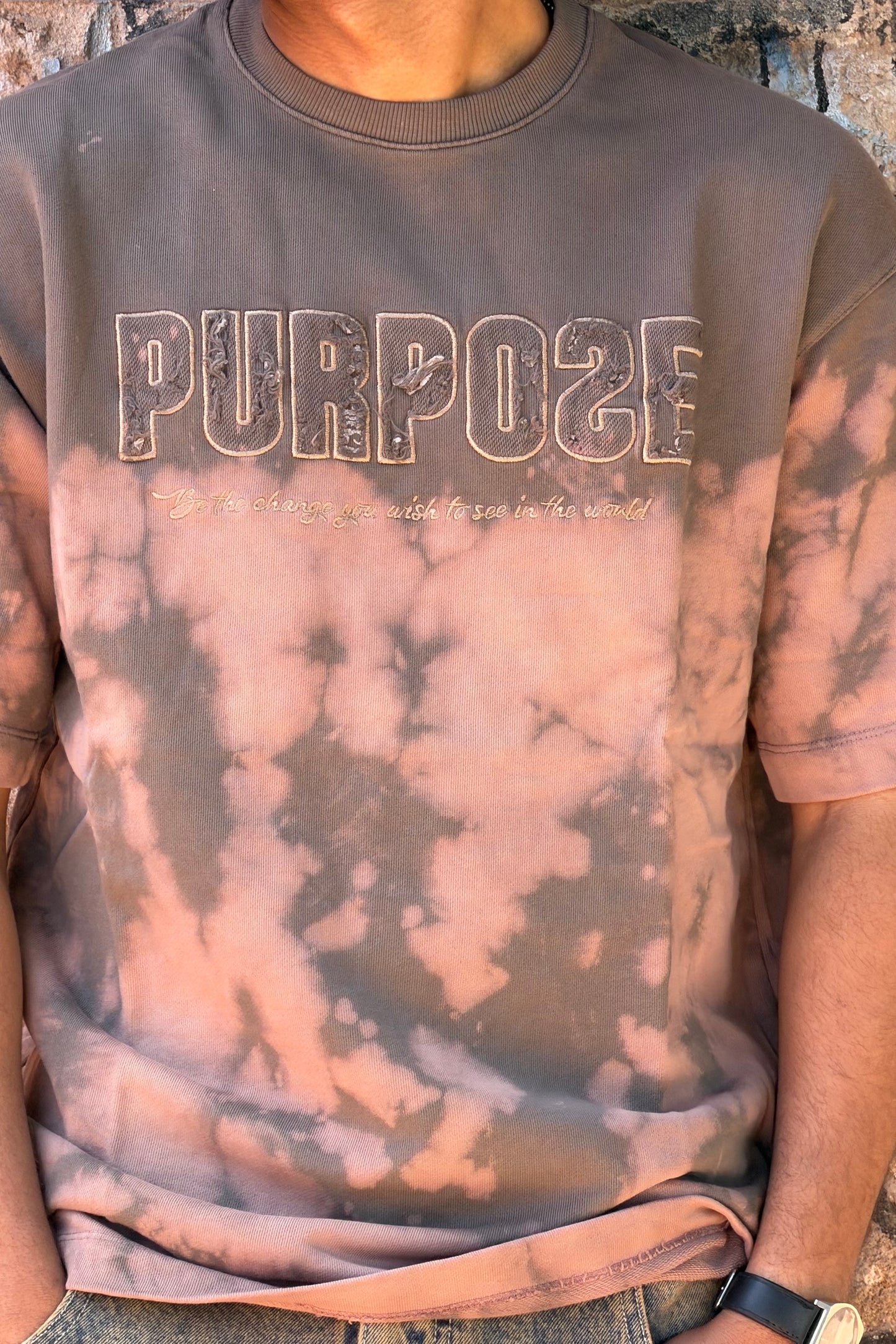 T-SHIRT WASHED PURPOSE BROWN