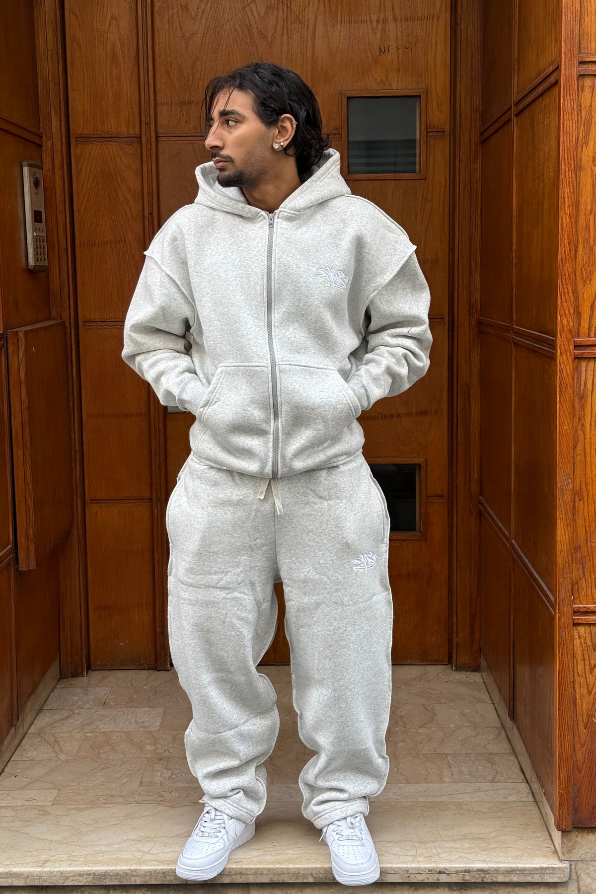 ENSEMBLE ZIP BRODERIE JL GREY